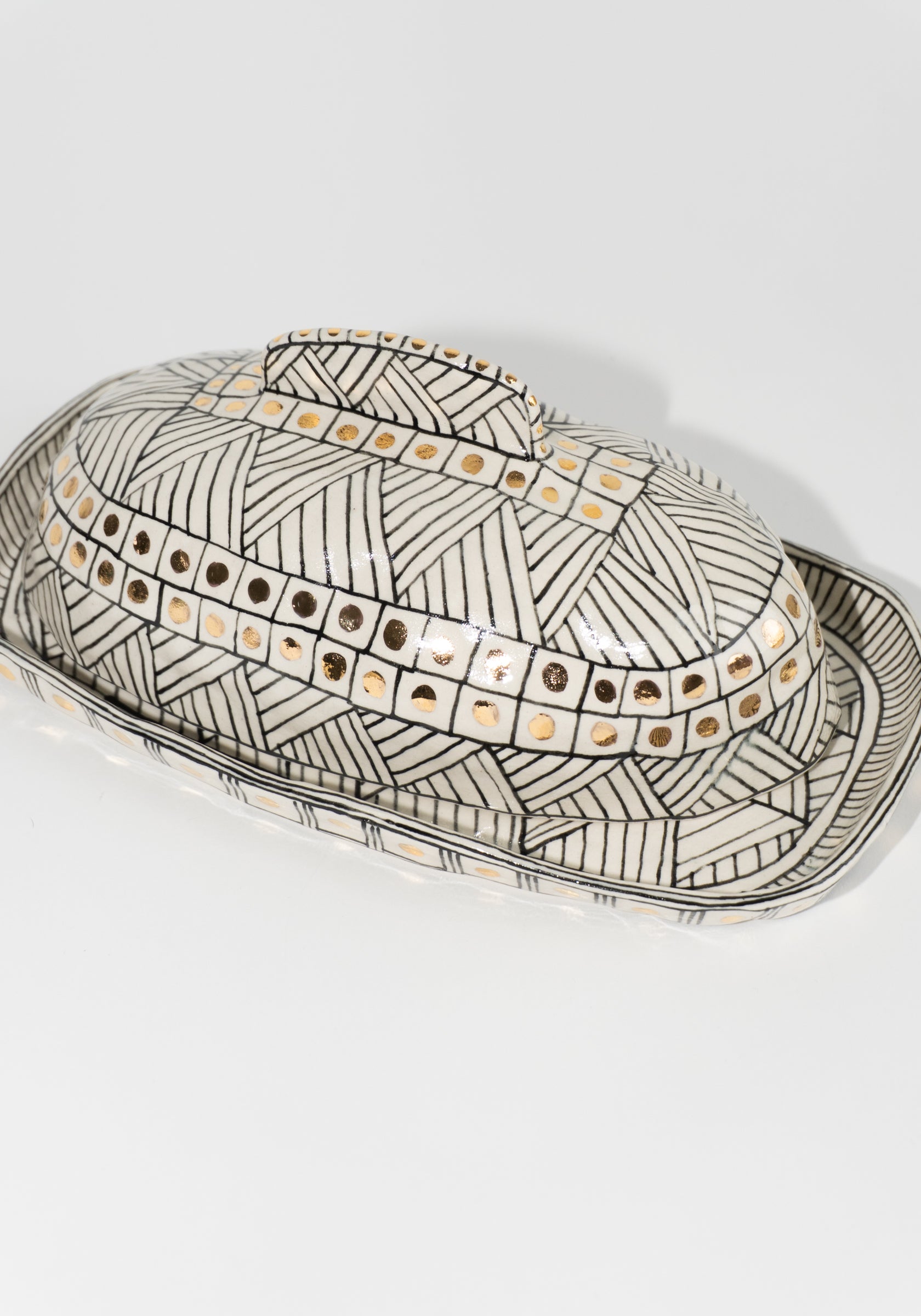 Black and Gold Butter Dish