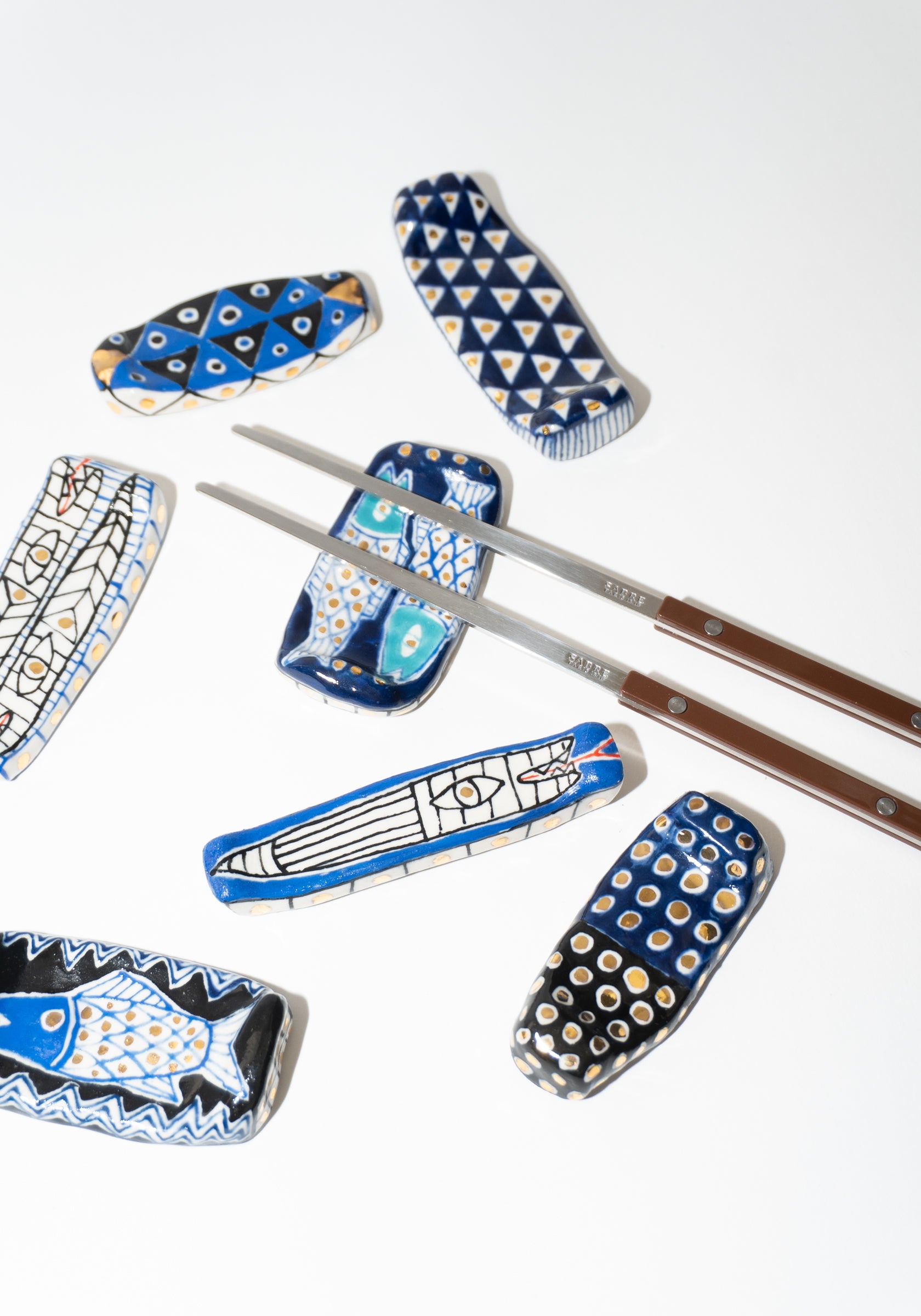 Chopstick Rests in Blue