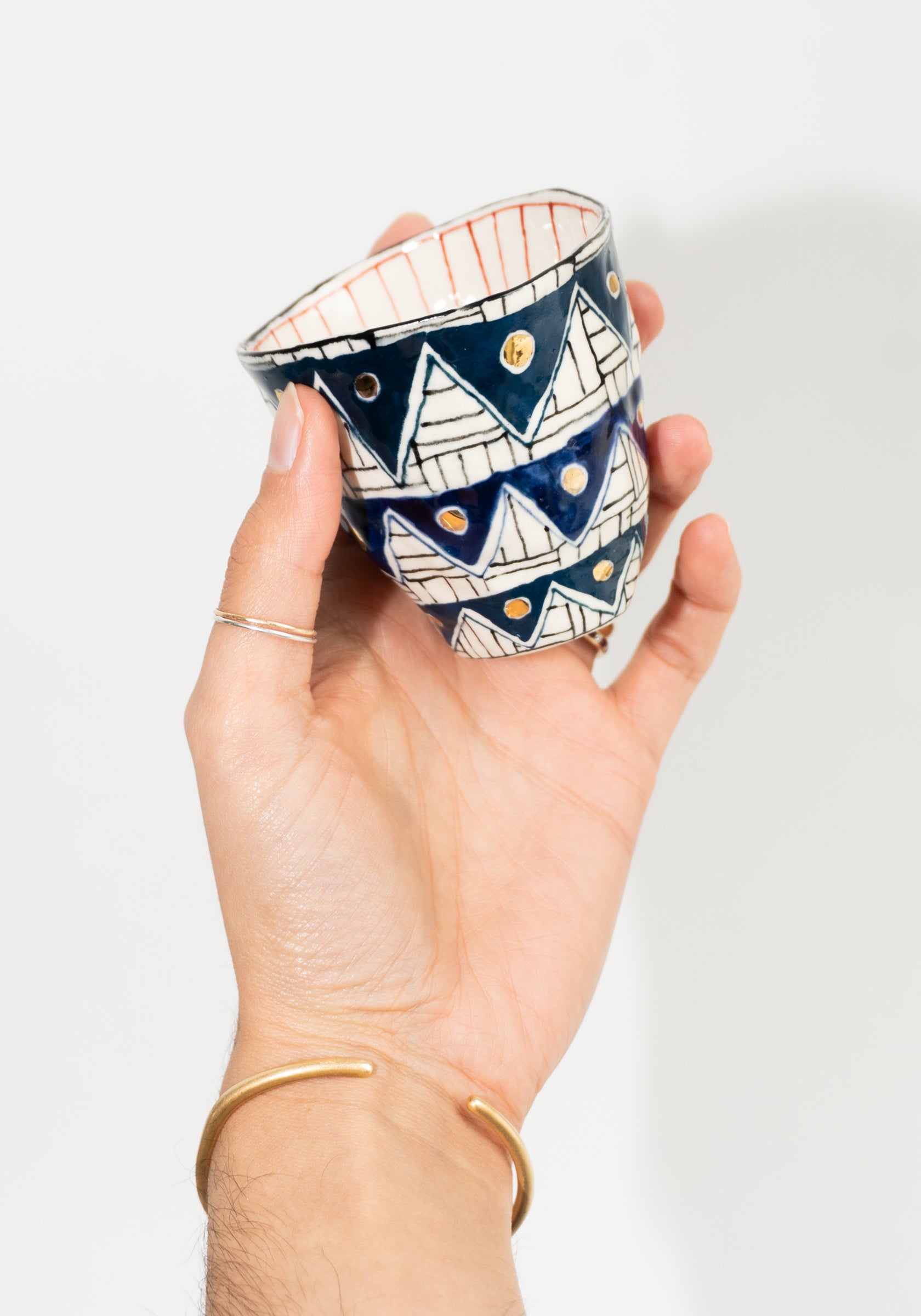 Dark Blue Geometric Tumbler