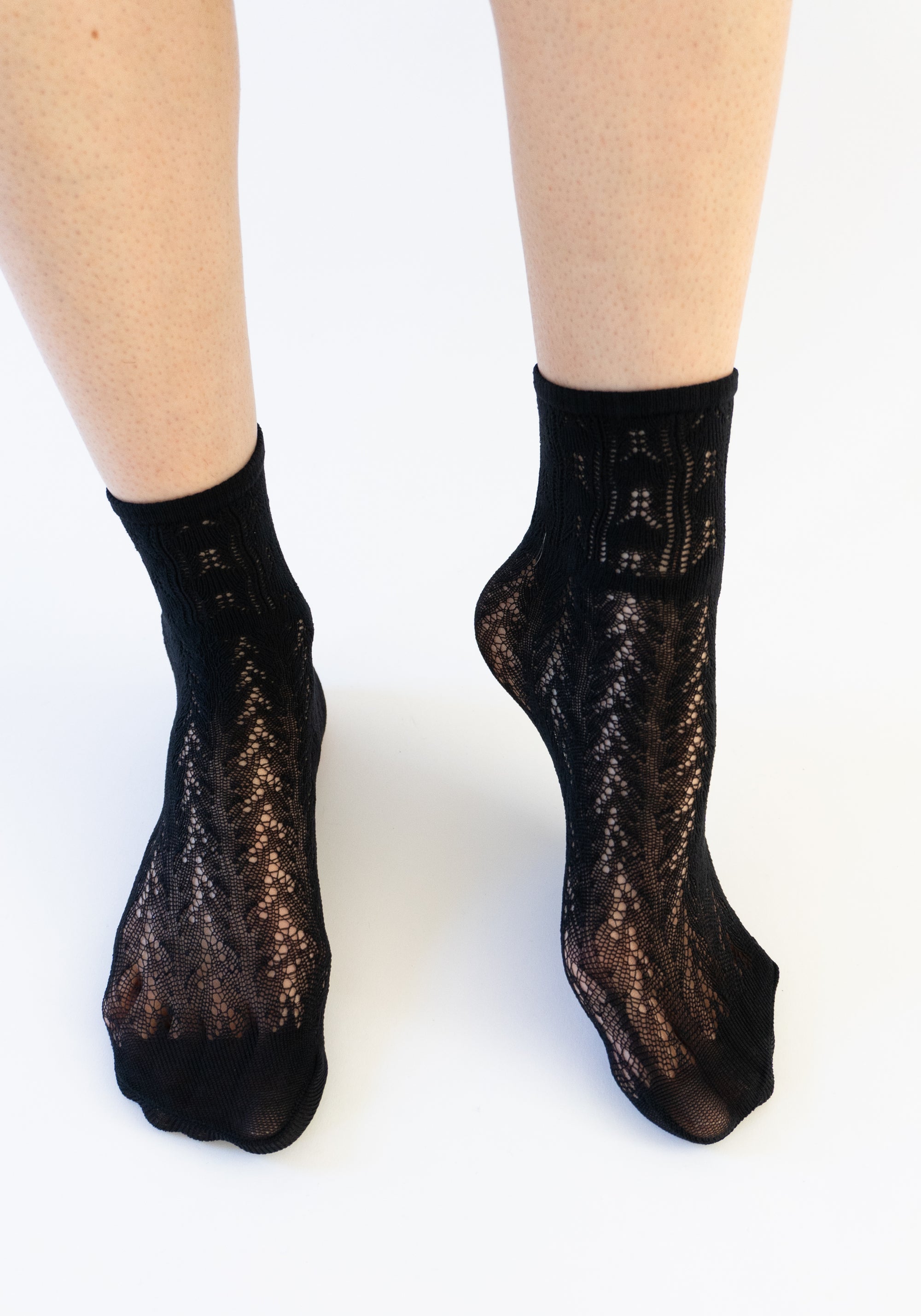 Erica Crochet Socks in Black