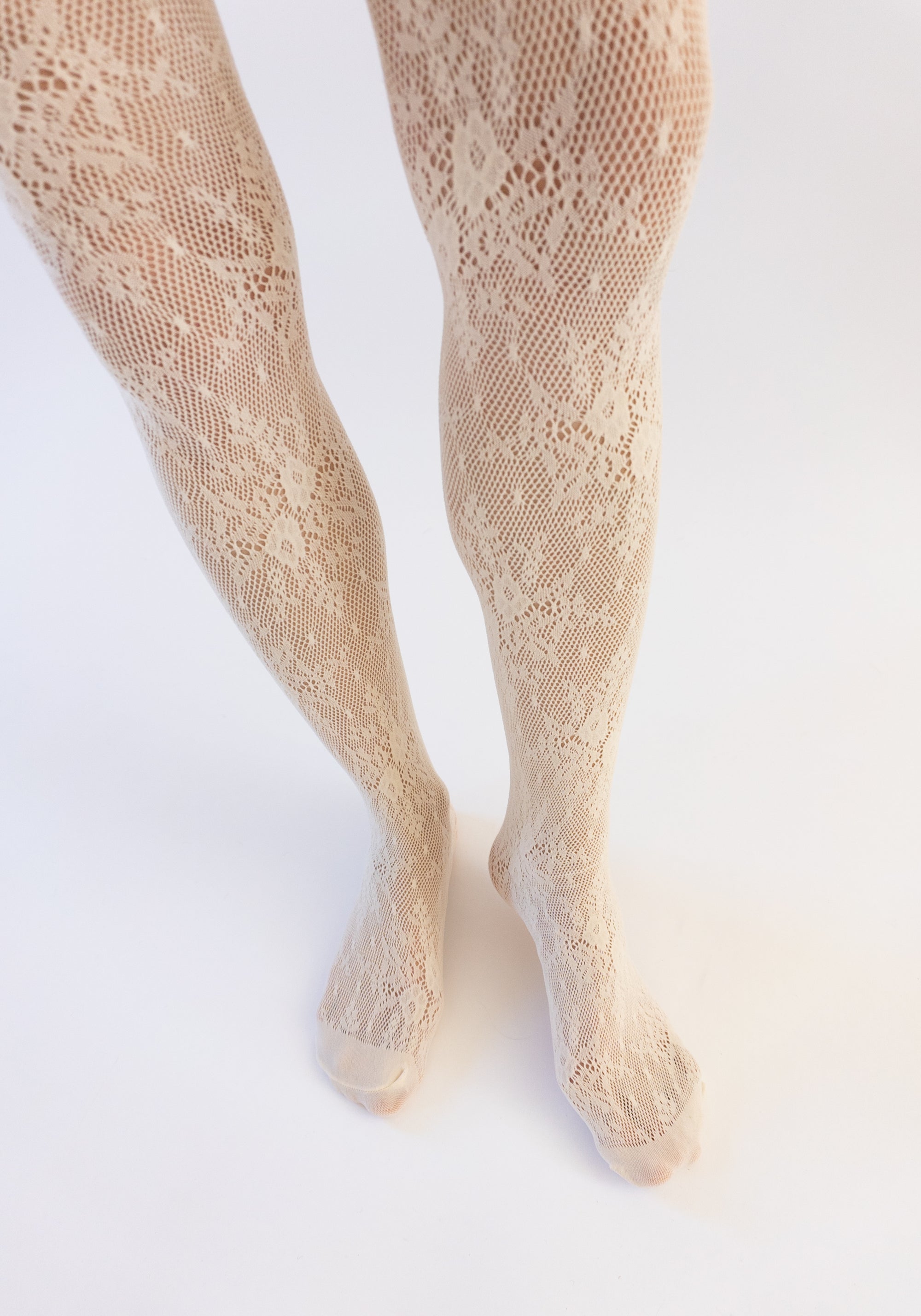 Rosa Lace Tights in Ivory