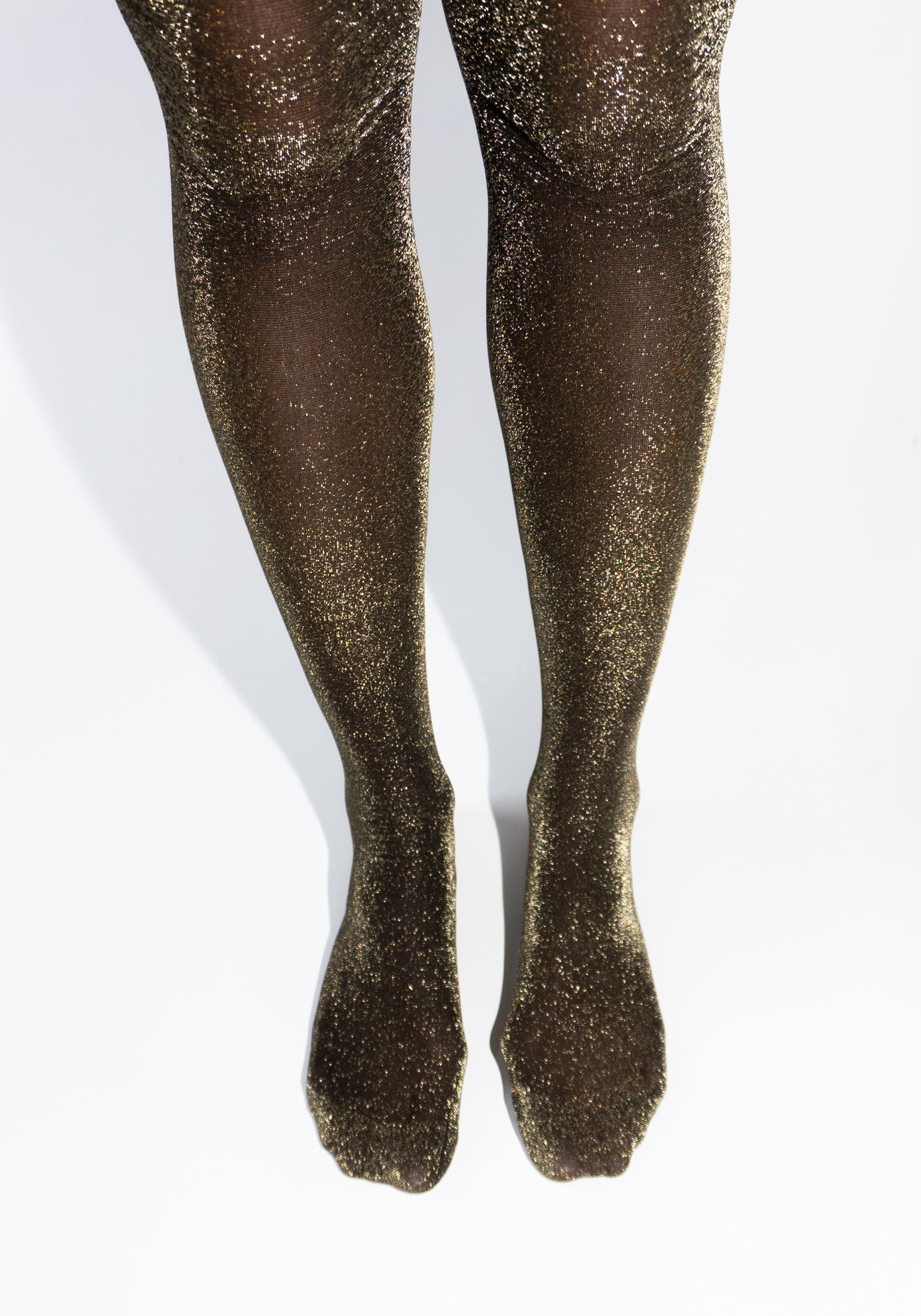 Tora Shimmery Tights in Black and Gold