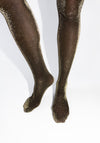 Tora Shimmery Tights in Black and Gold