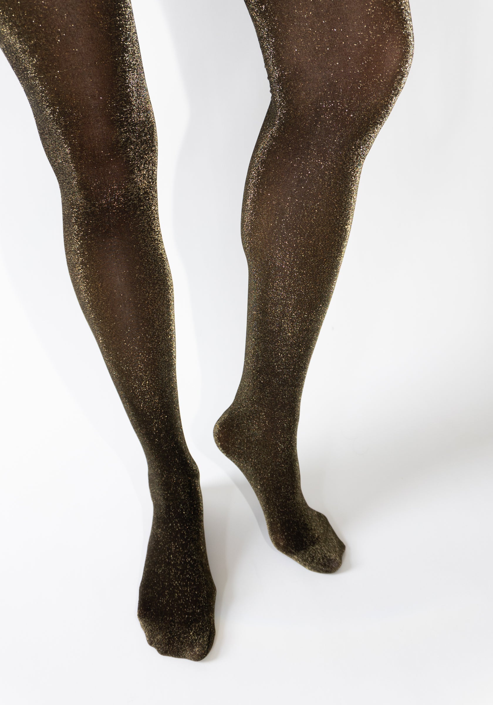 Tora Shimmery Tights in Black and Gold