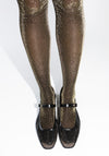 Tora Shimmery Tights in Black and Gold