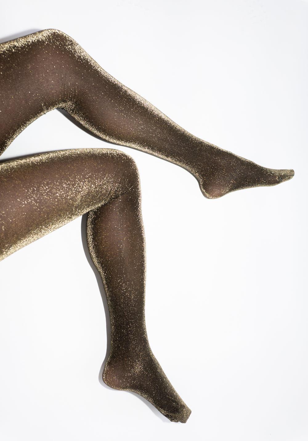 Tora Shimmery Tights in Black and Gold