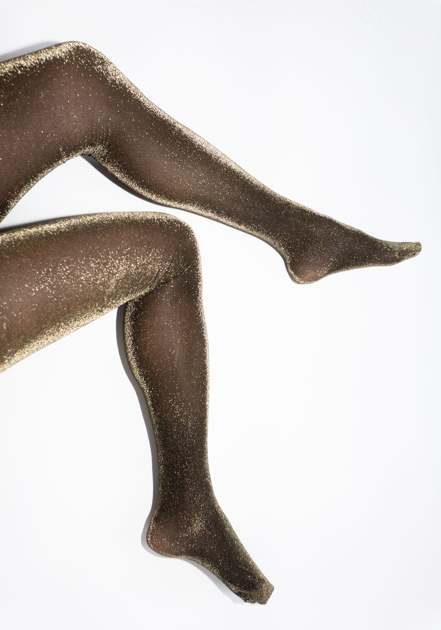 Tora Shimmery Tights in Black and Gold