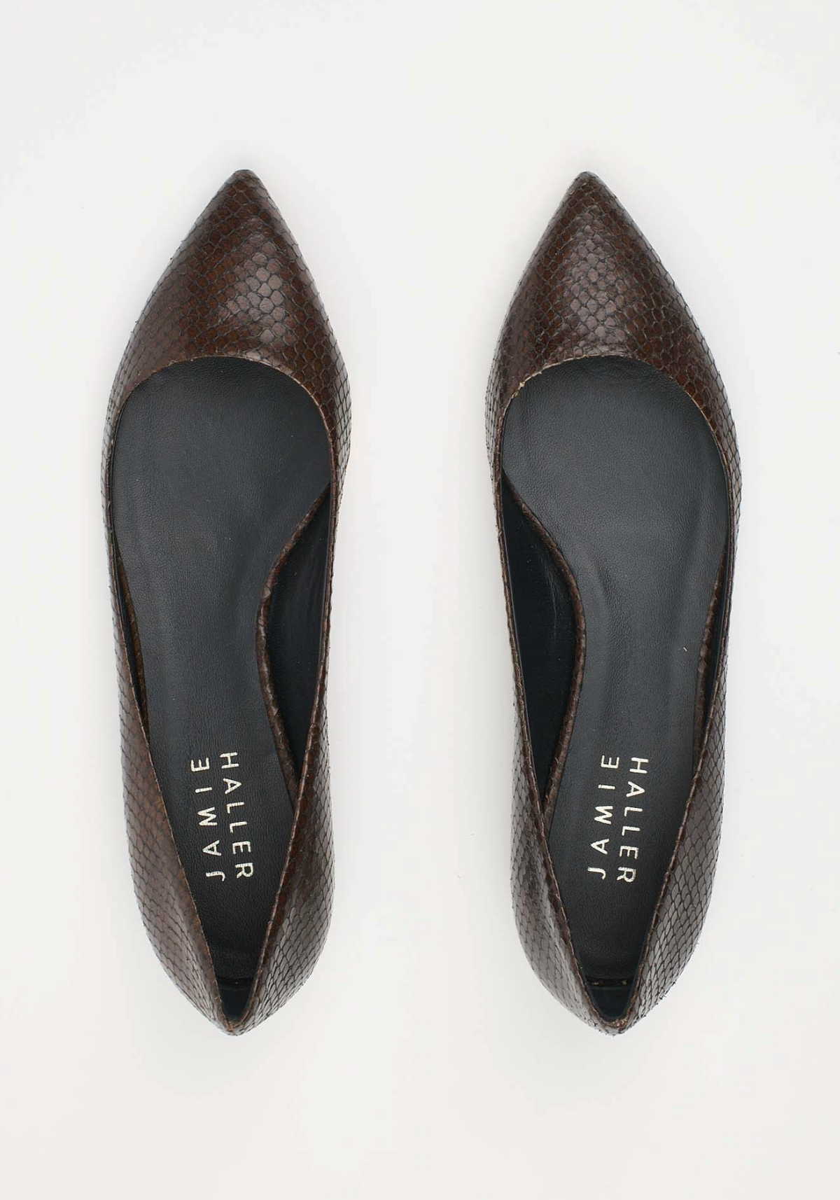 Jamie Haller Vamp Point in Embossed Snakeskin