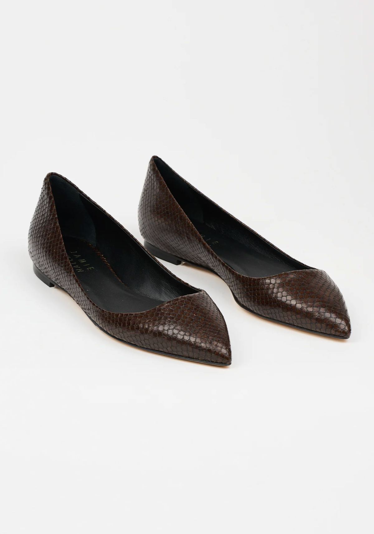 Jamie Haller Vamp Point in Embossed Snakeskin