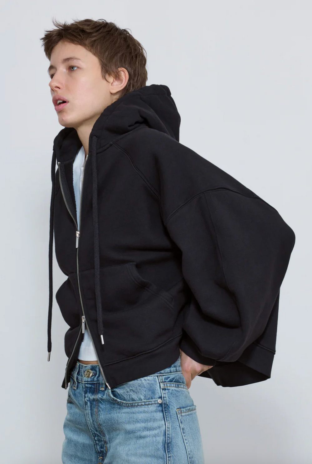 Ruadh Scott Zip Hoodie in Black