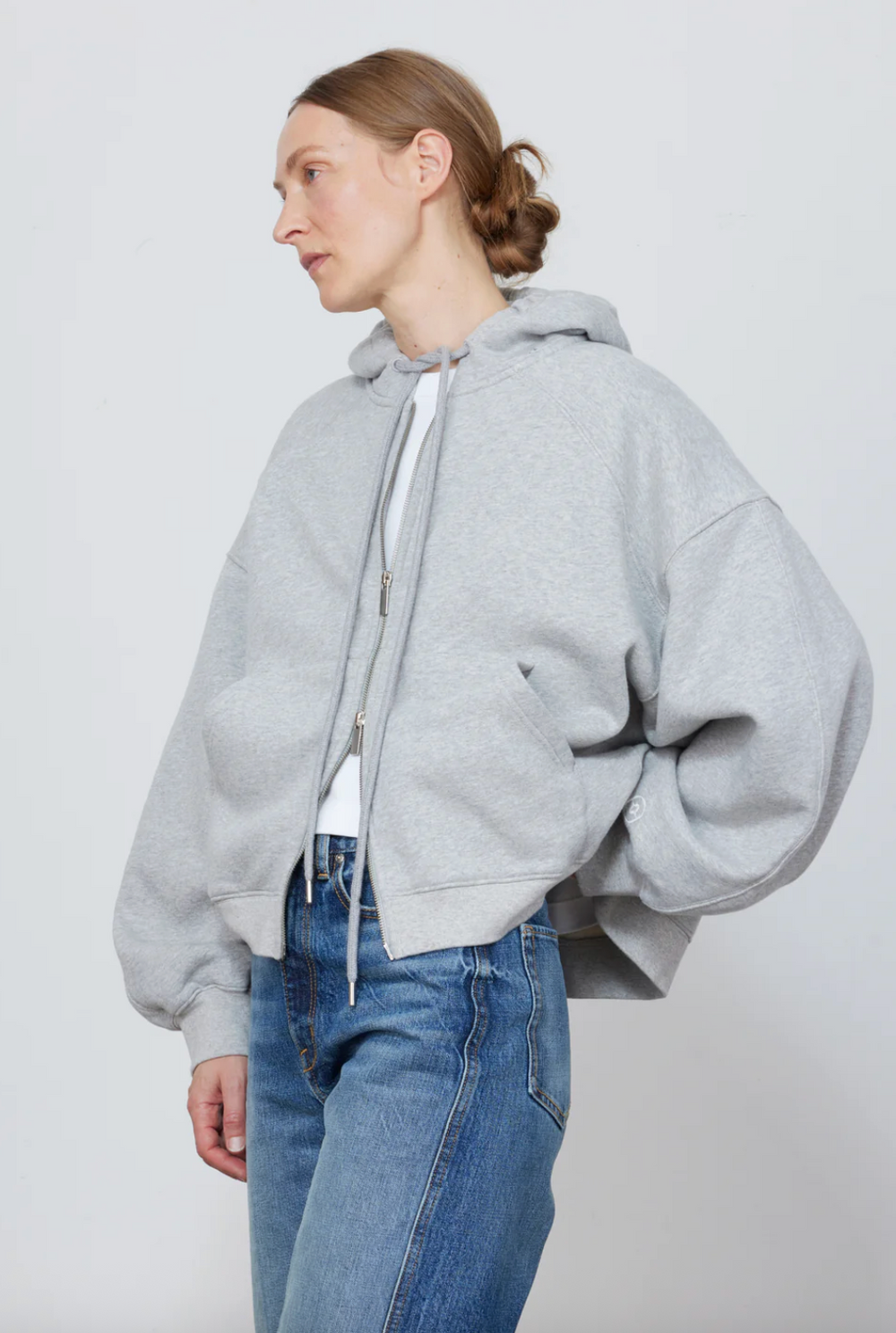 Scott Zip Hoodie in Heather Grey