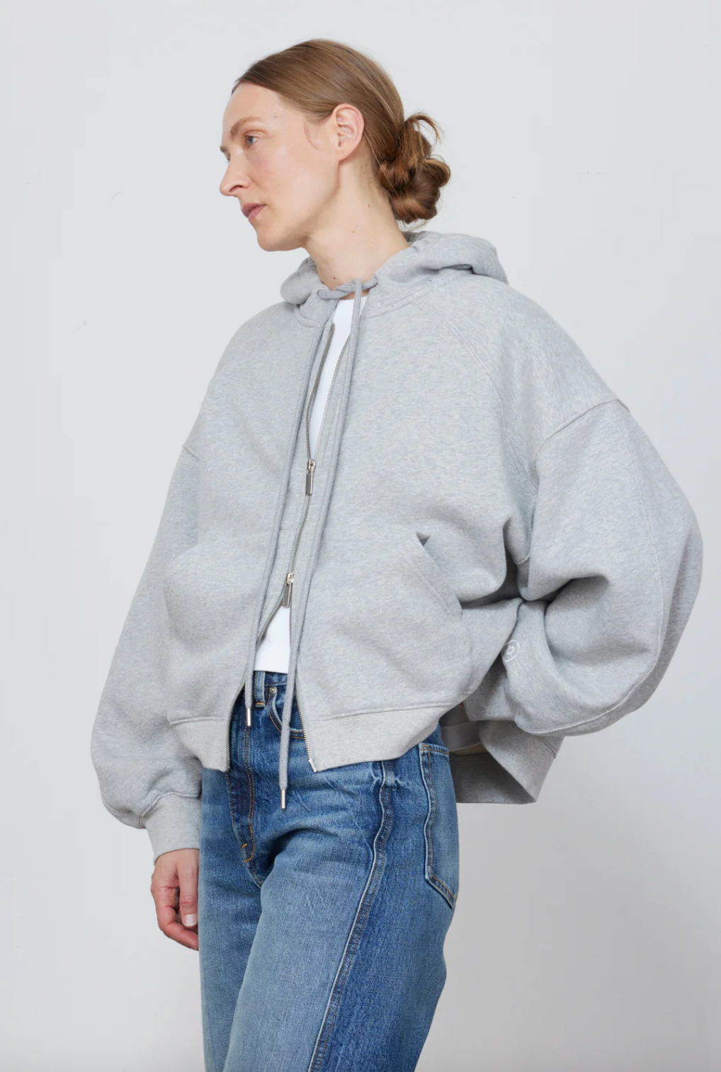 Scott Zip Hoodie in Heather Grey