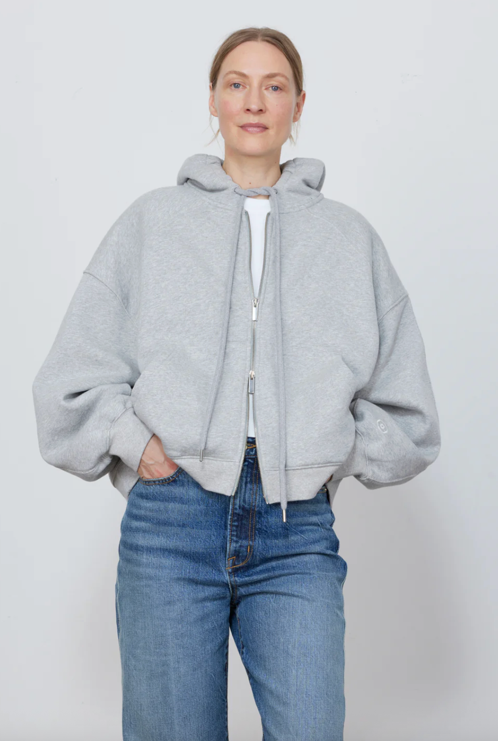 Scott Zip Hoodie in Heather Grey