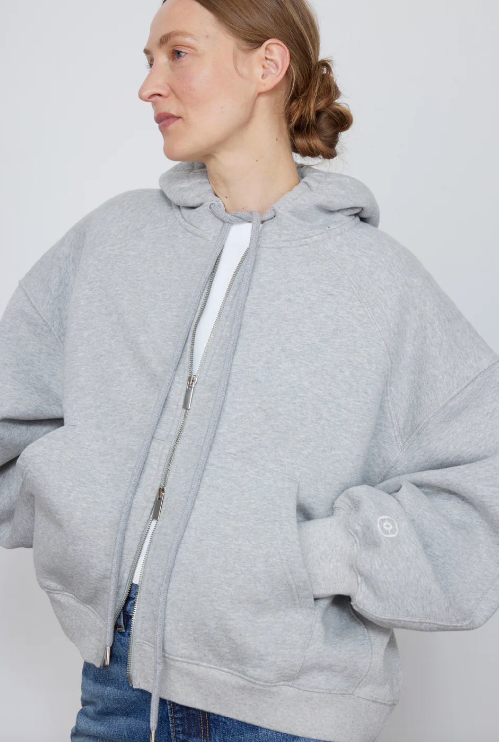 Scott Zip Hoodie in Heather Grey