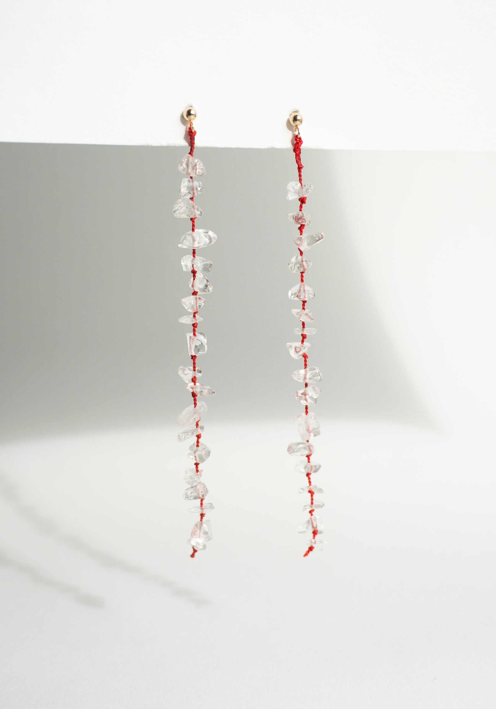 Siren Earrings in Quartz/Red