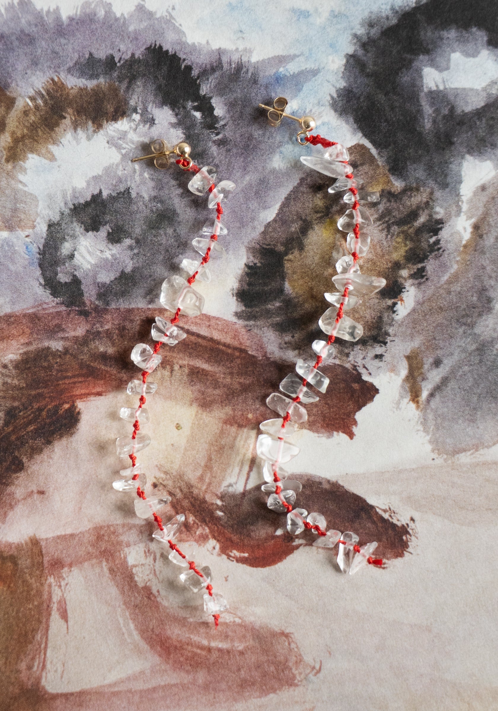 Siren Earrings in Quartz/Red