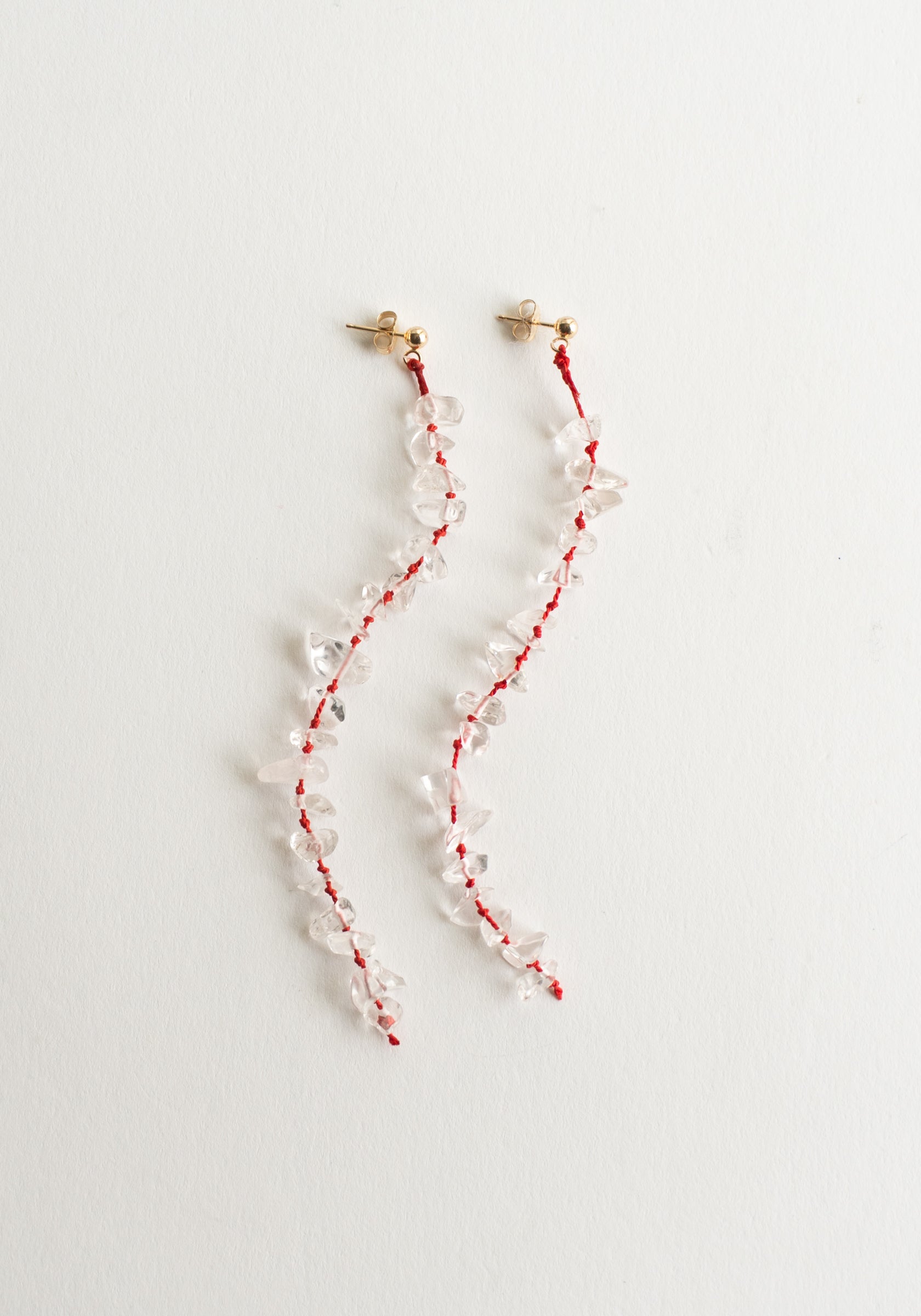 Siren Earrings in Quartz/Red
