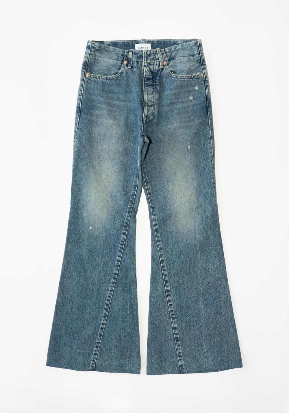 Tanaka Flare Jean Trouser in Green Blue