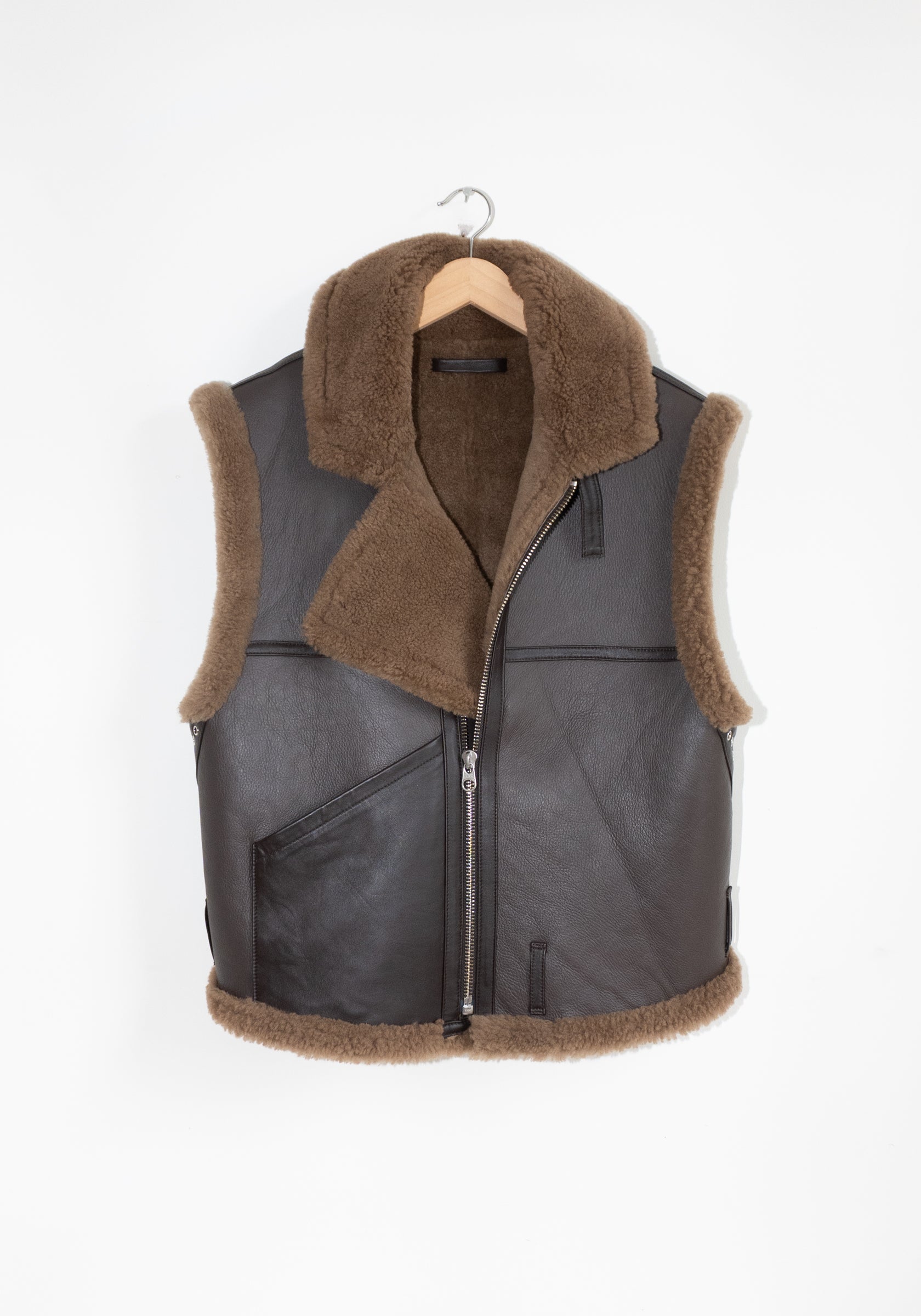 Shearling Vest in Brown