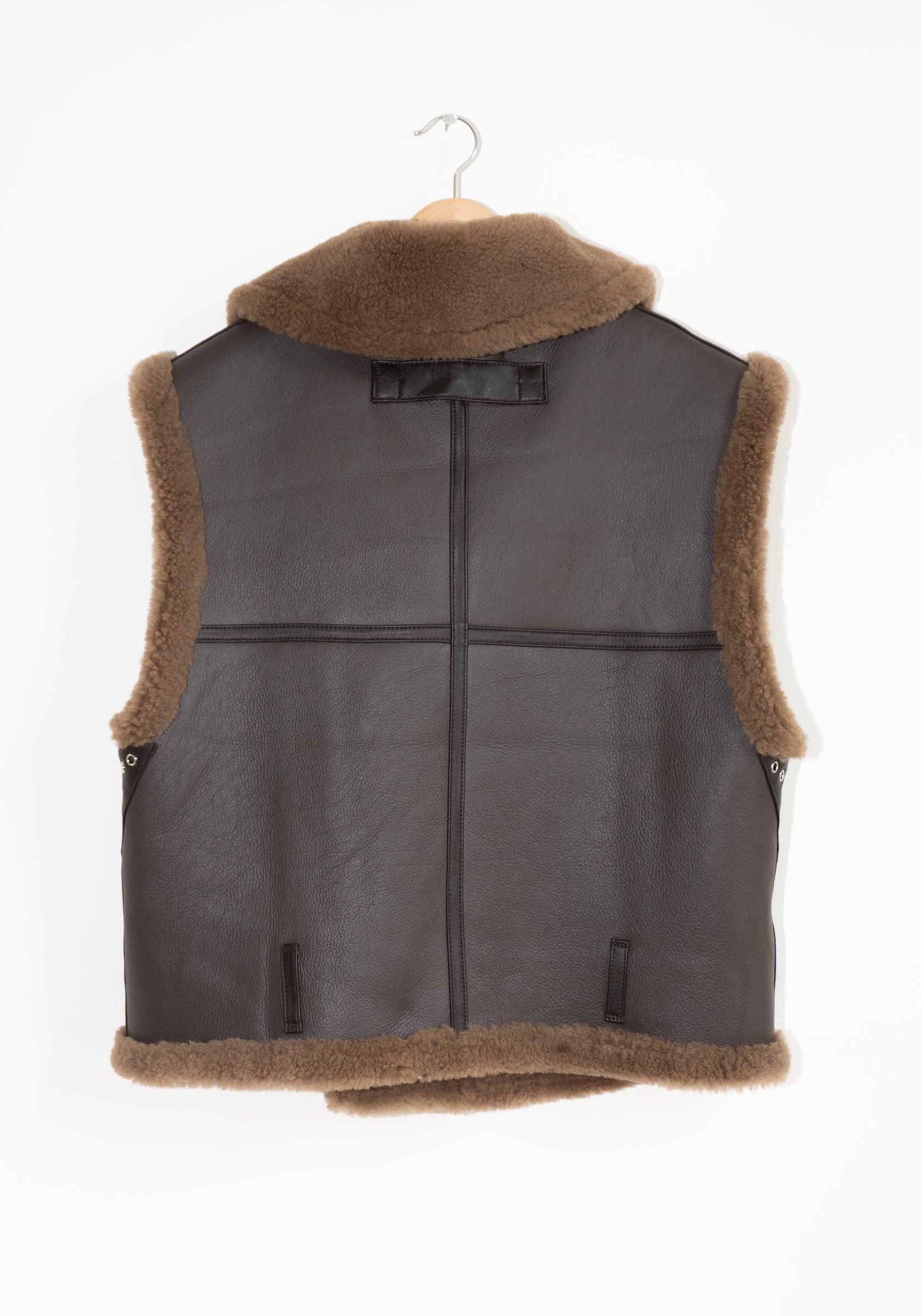 Shearling Vest in Brown