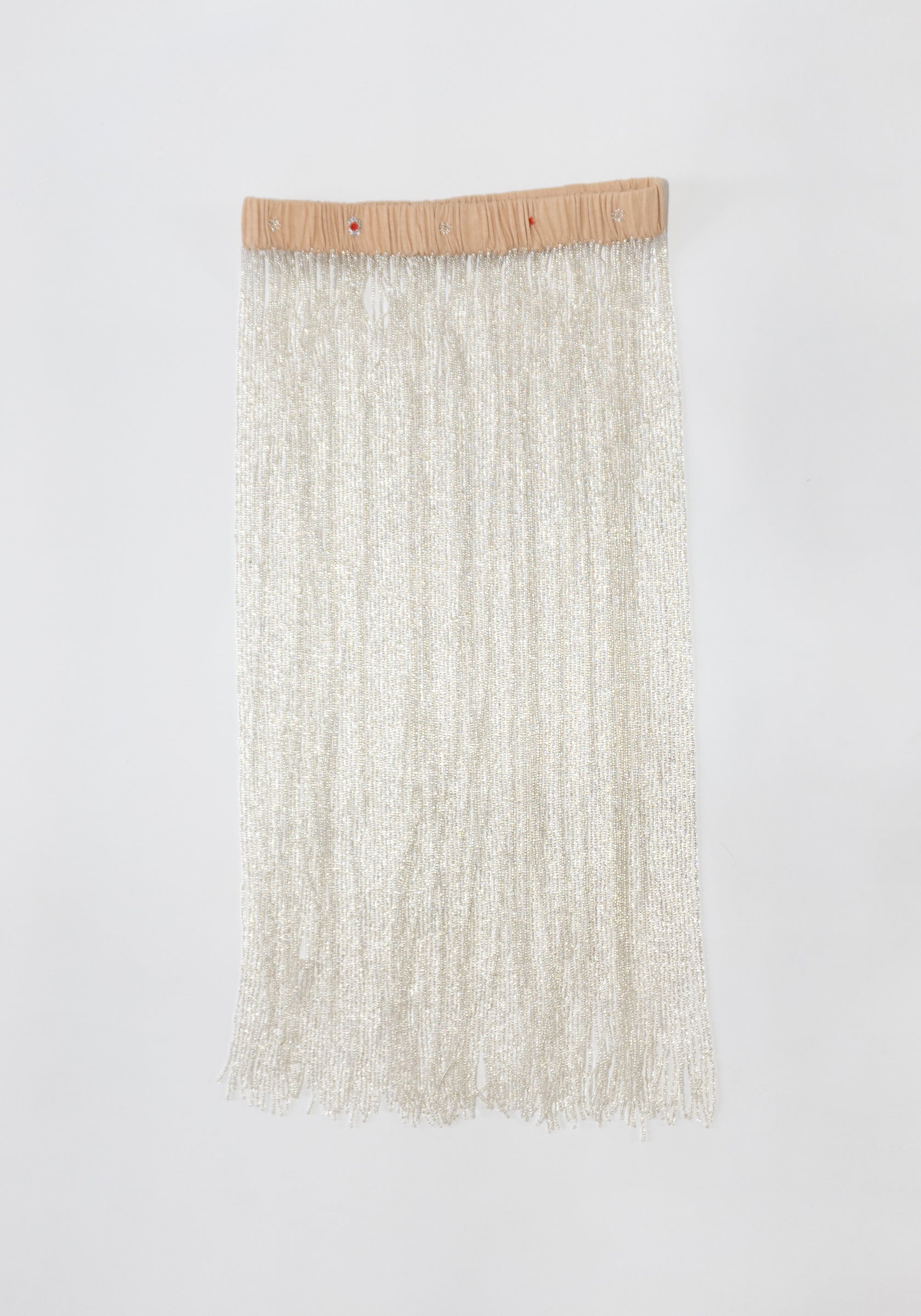 Beaded Fringe Belt in Beige