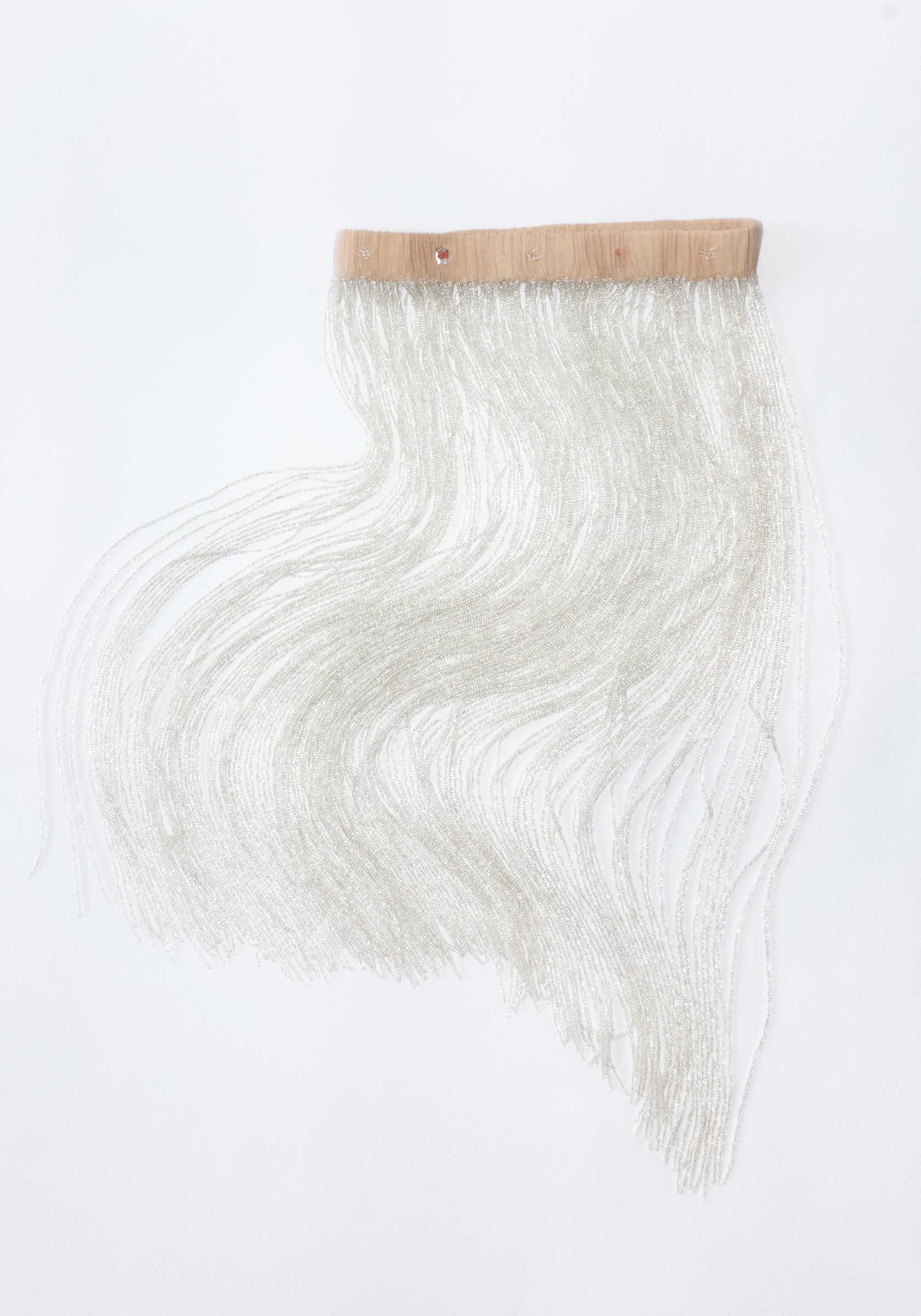 Beaded Fringe Belt in Beige