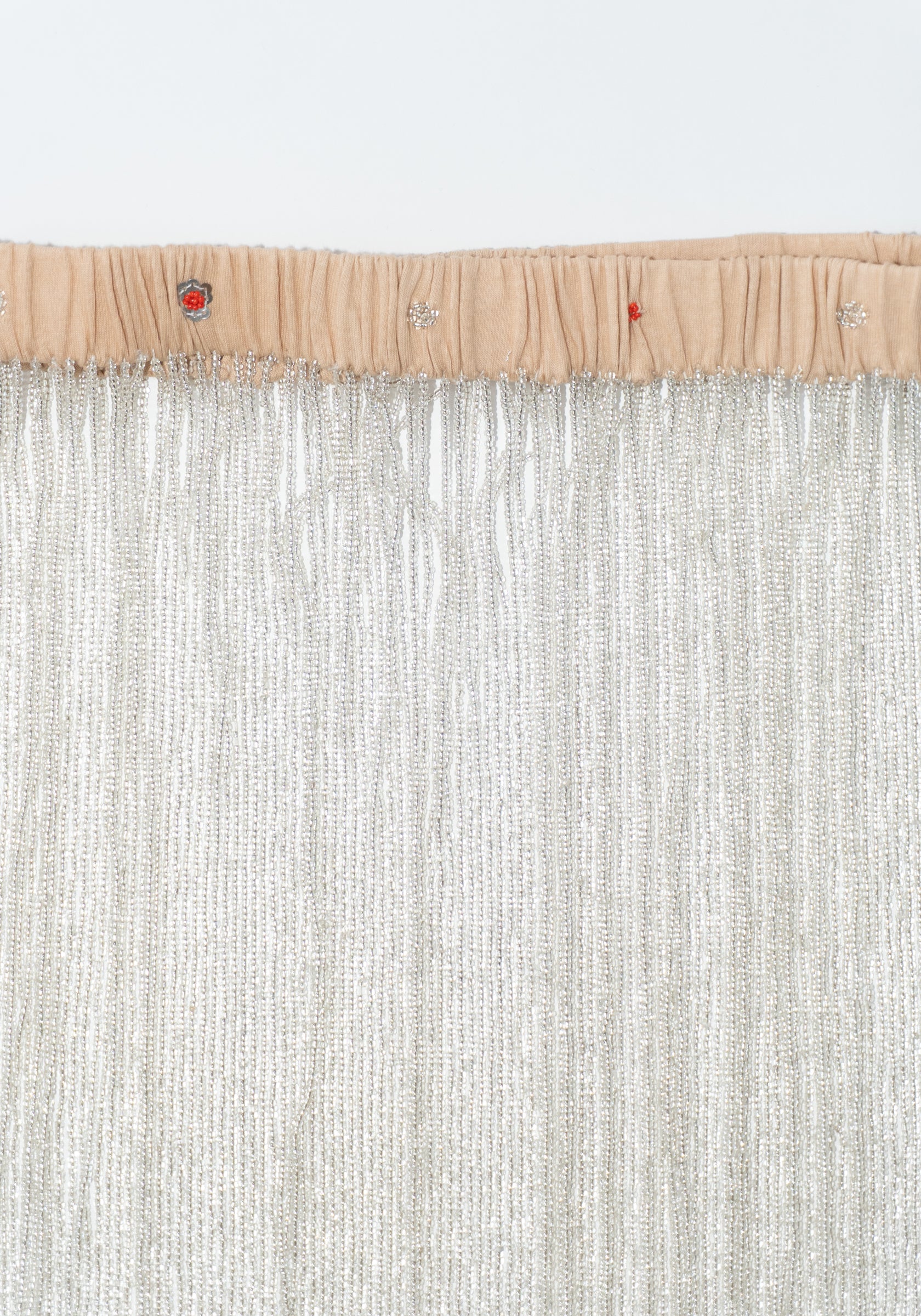 Beaded Fringe Belt in Beige