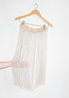 Beaded Fringe Belt in Beige