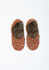Beaded Tikki Ballet Slippers in Brown