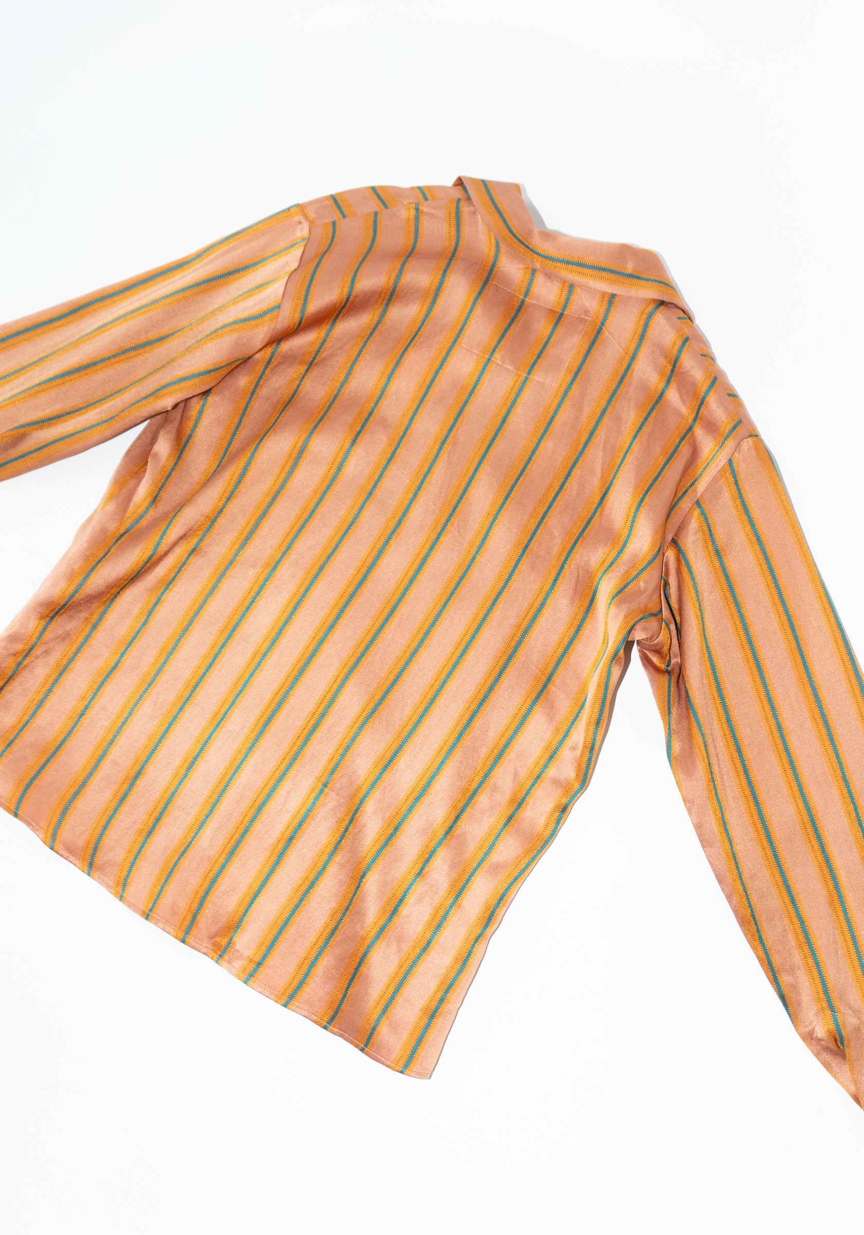 Stripe Button Down Shirt in Peach Stripe