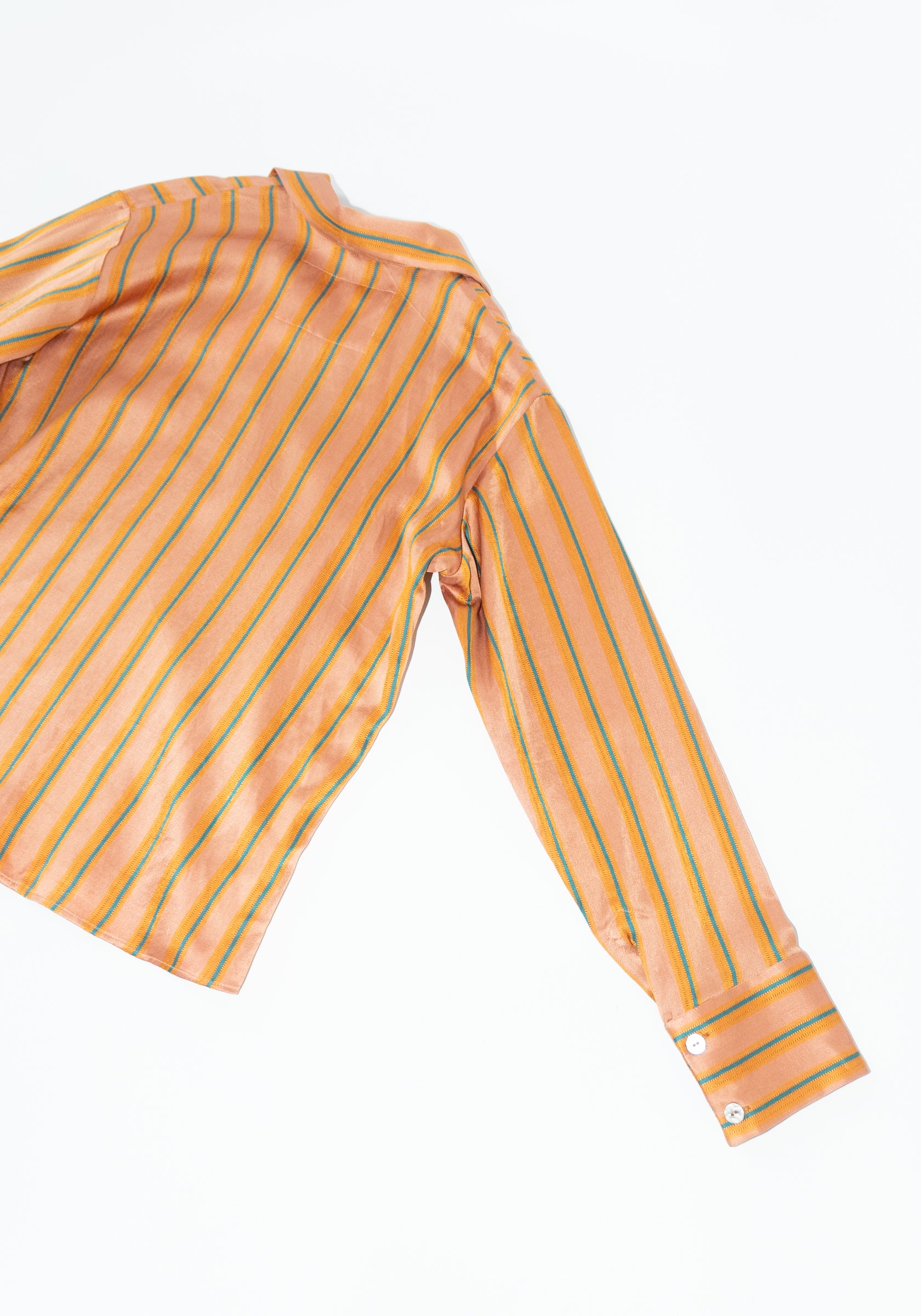 Stripe Button Down Shirt in Peach Stripe