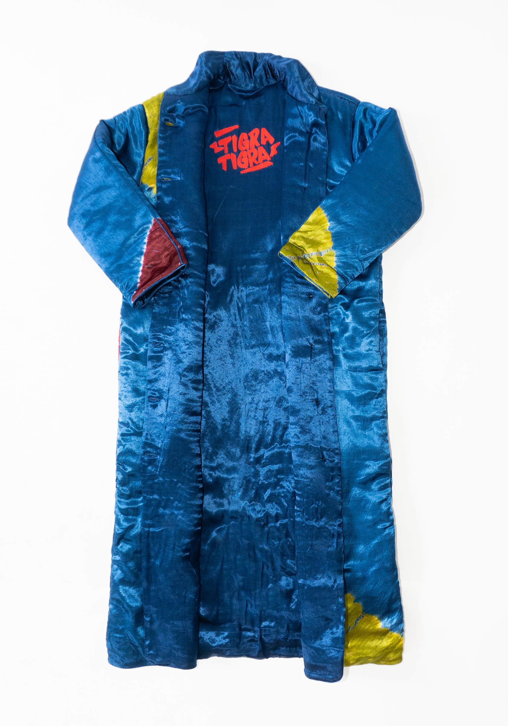 Tigra Tigra Long Coat in Jewel Blue Shibori