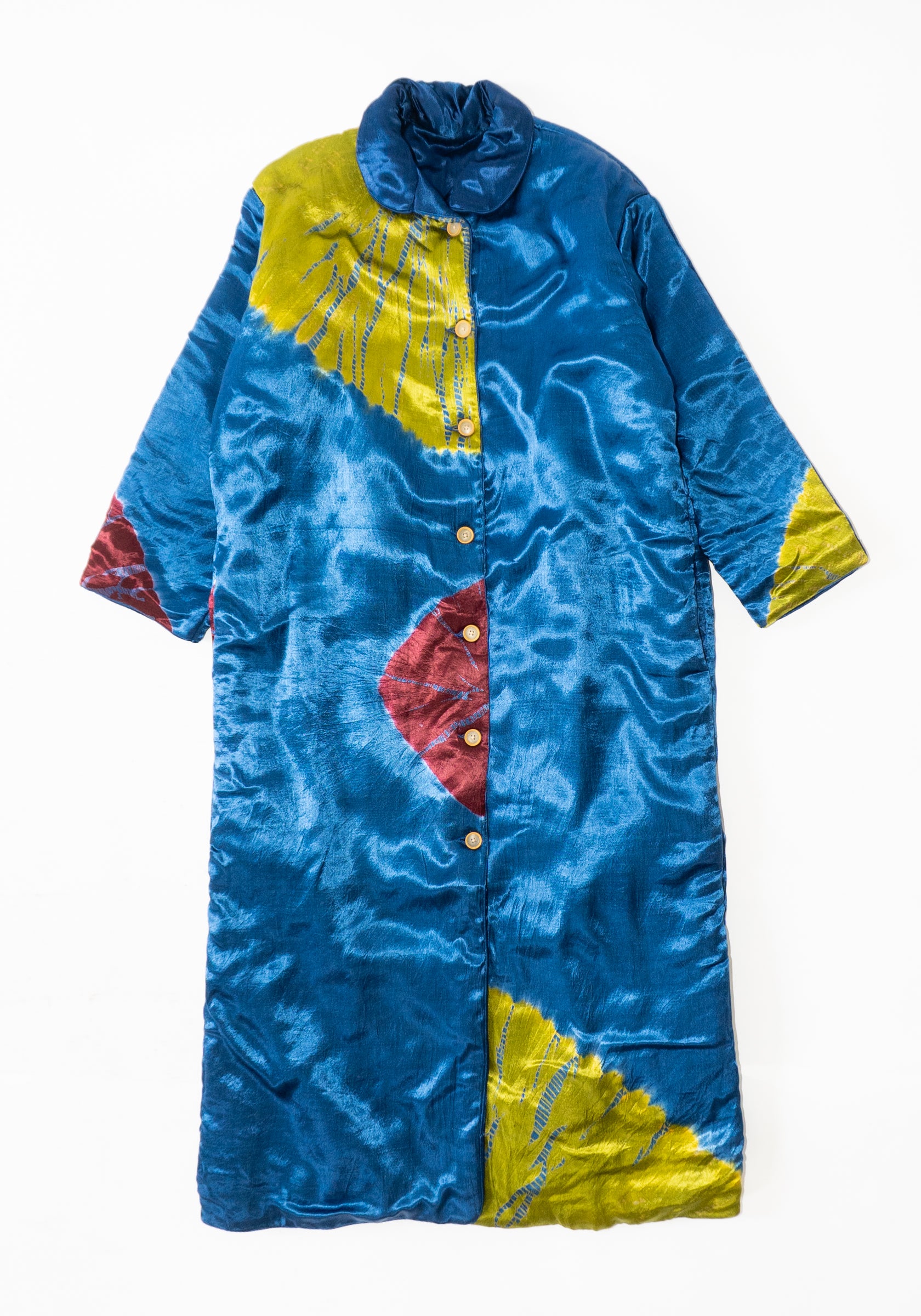 Tigra Tigra Long Coat in Jewel Blue Shibori