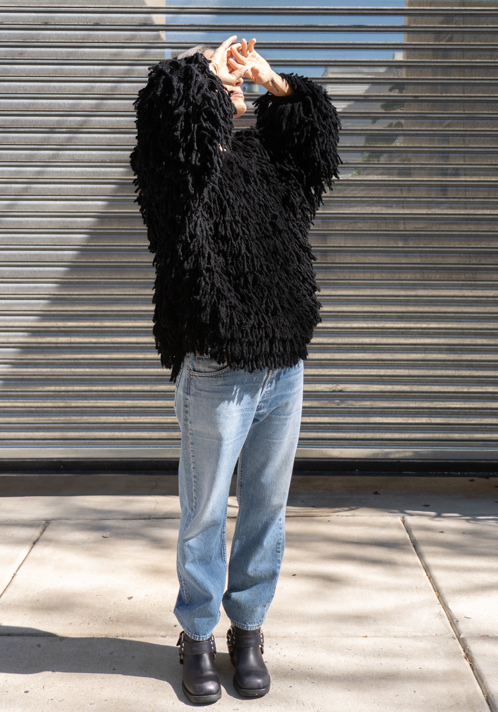 Gabin Round Neck Sweater in Black