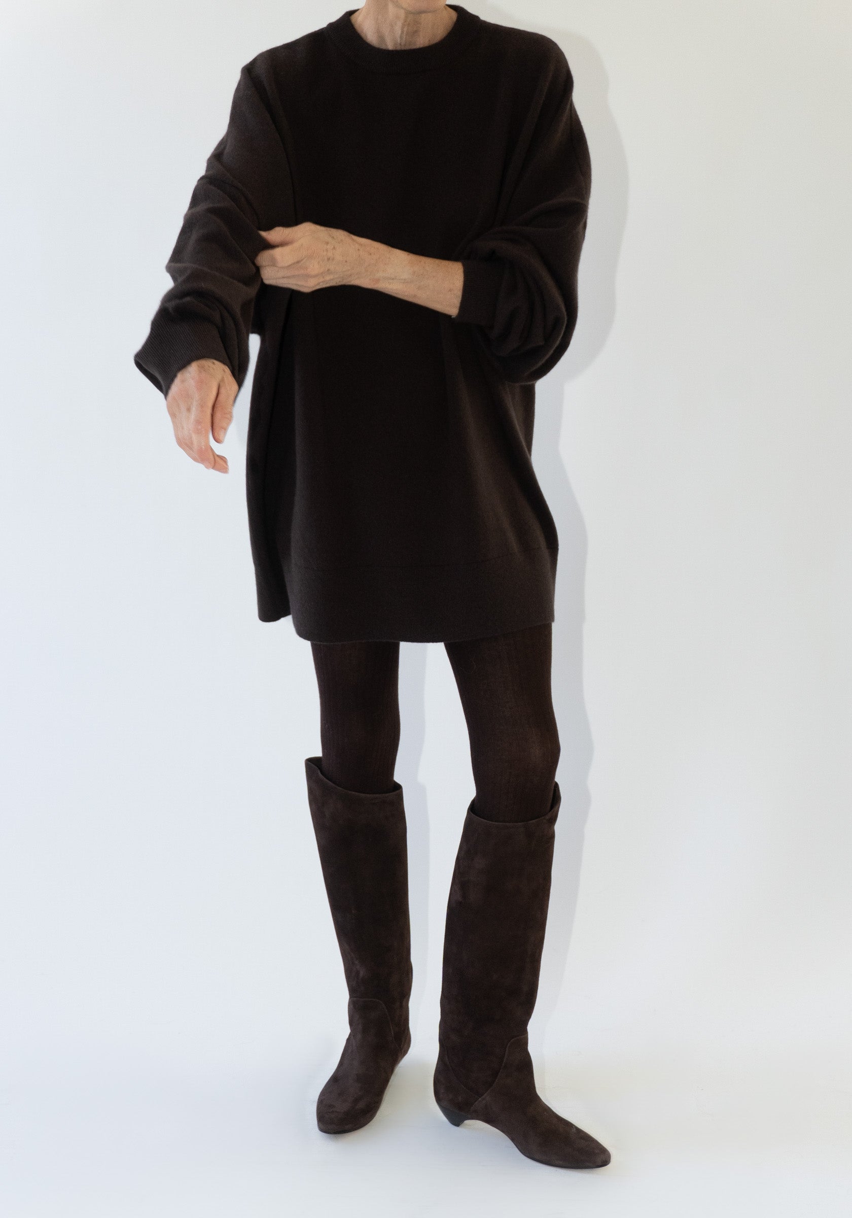 Allegra Riding Boot in Chocolate Suede