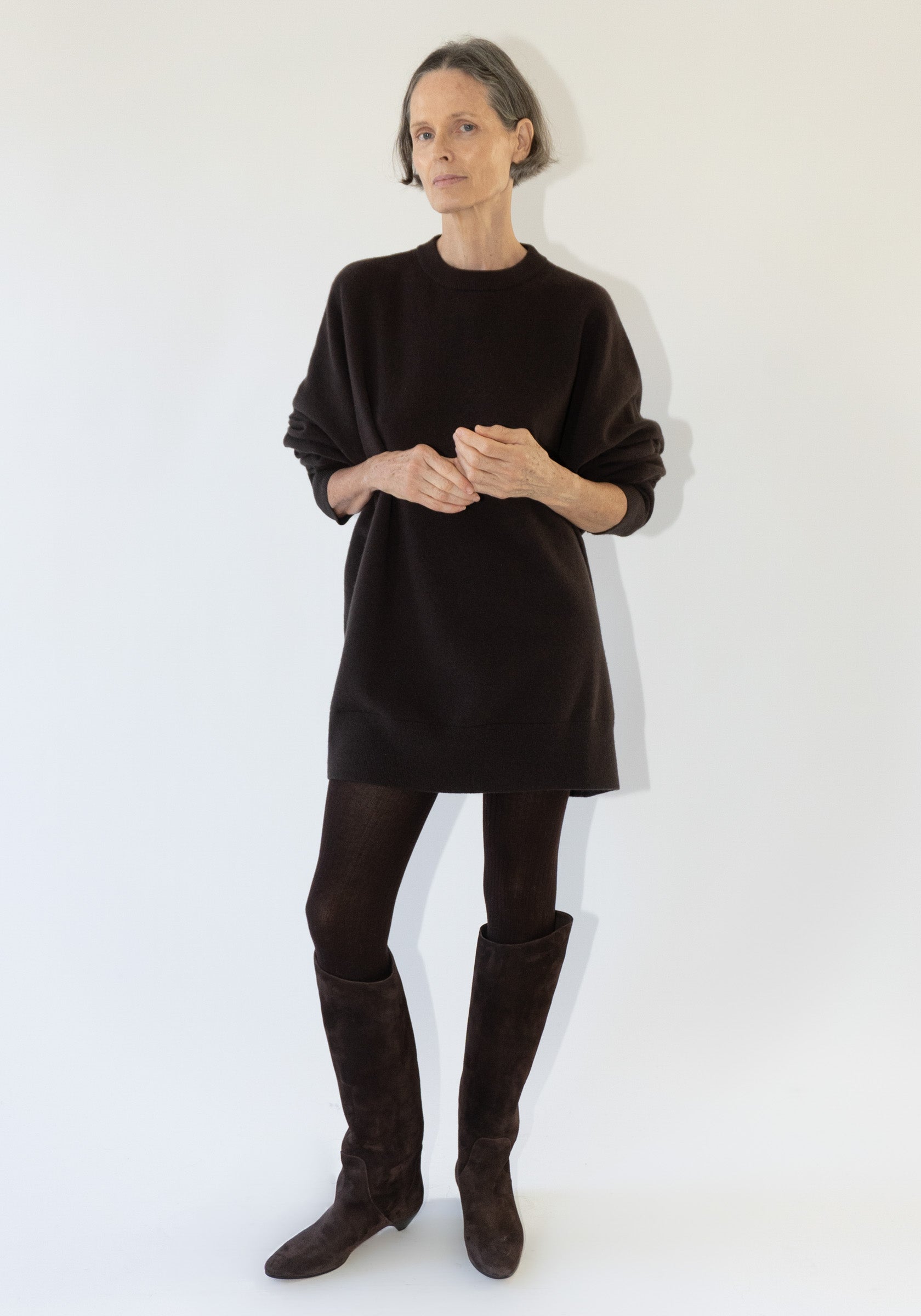 Allegra Riding Boot in Chocolate Suede