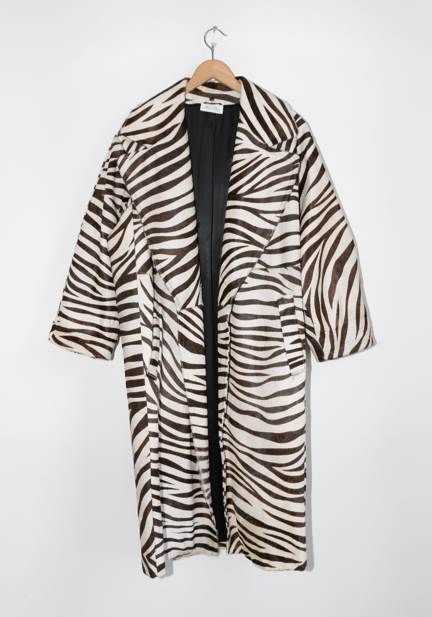 Vintage Zebra Print Ponyhair Trench
