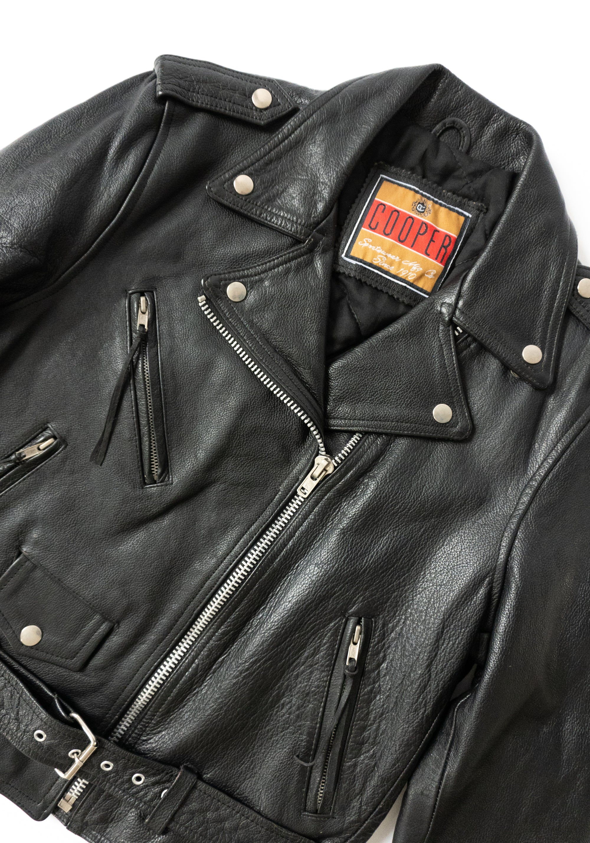 Vintage Black Leather Moto Jacket