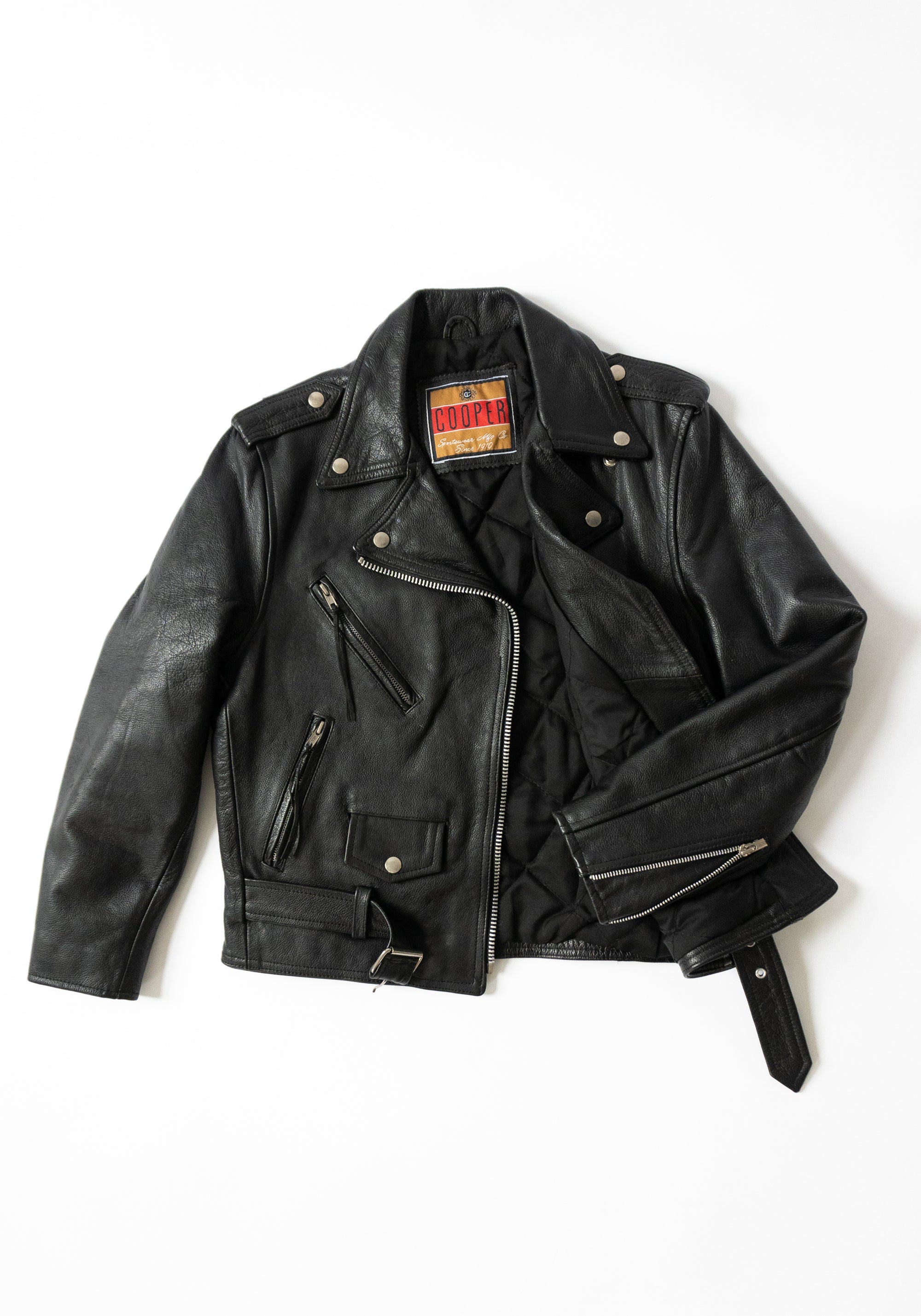 Vintage Black Leather Moto Jacket