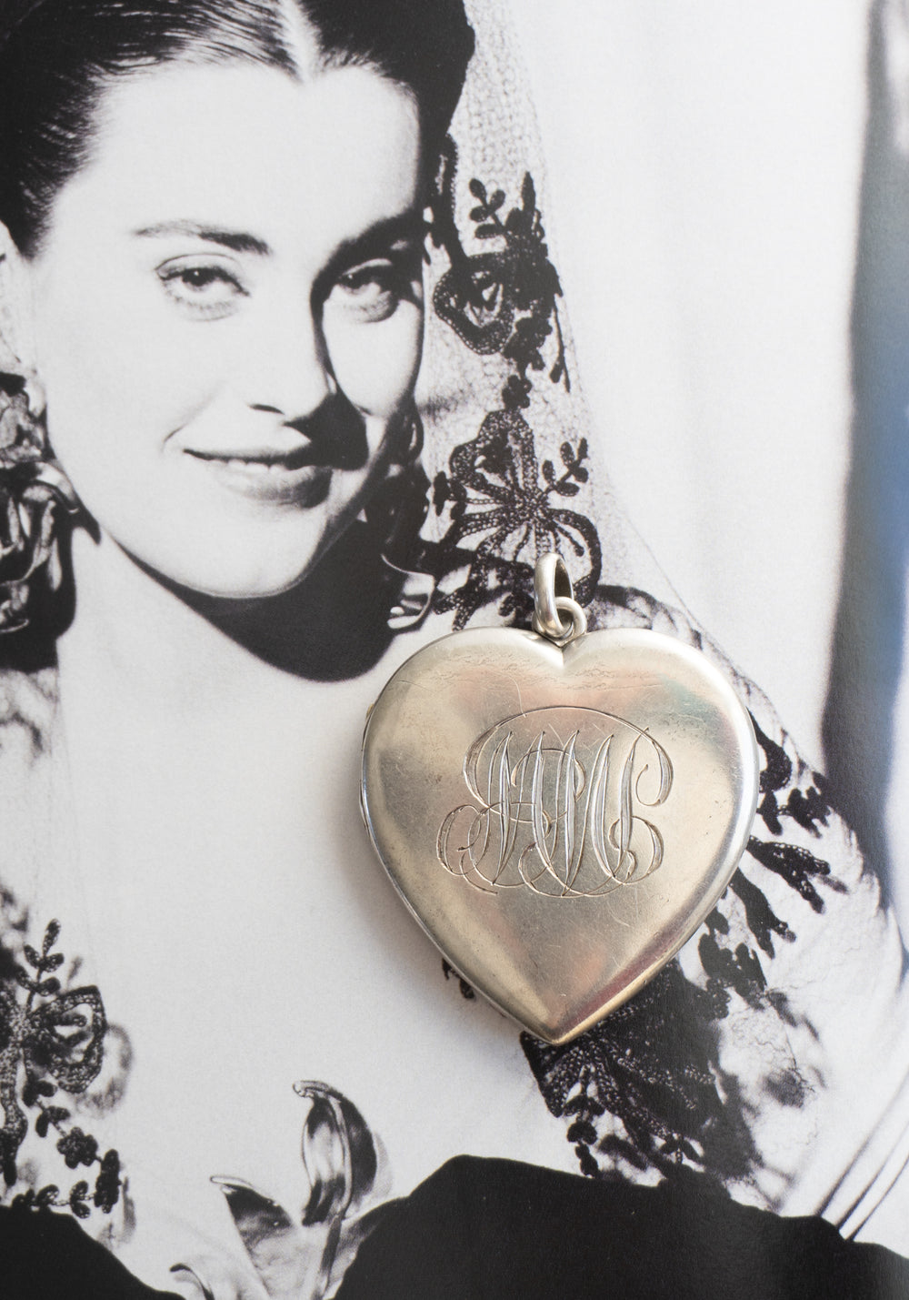 Vintage Monogrammed Heart Locket
