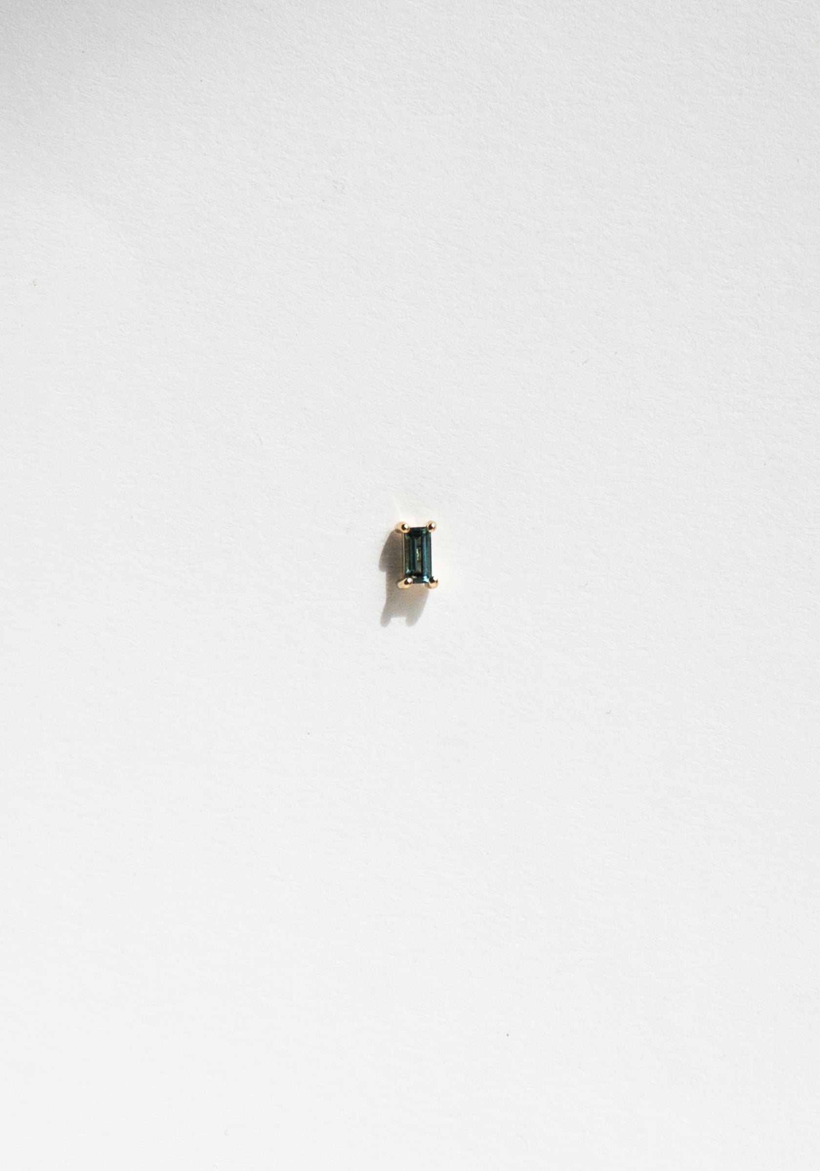 Wwake Tourmaline Baguette Stud Earring