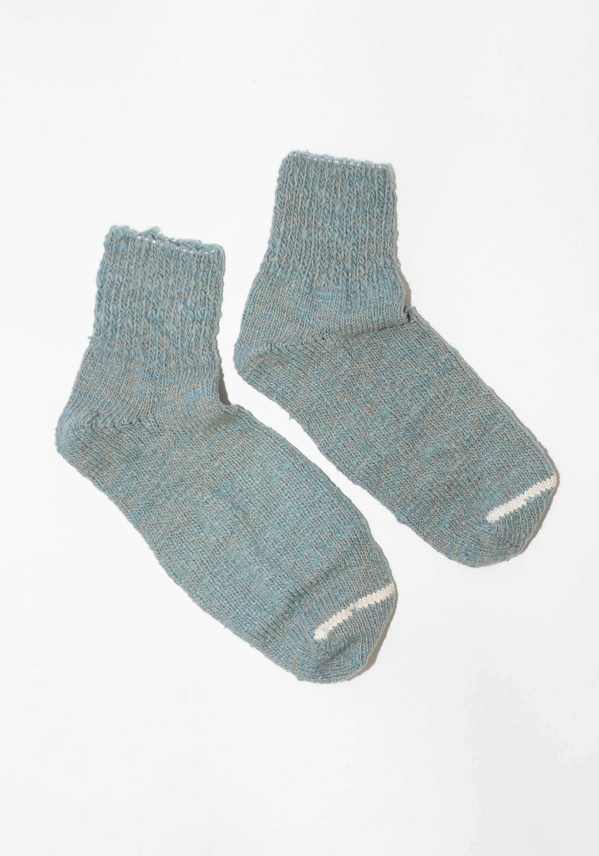 Yahae Japanese Garabou Organic Cotton Ankle Socks in Pale Blue