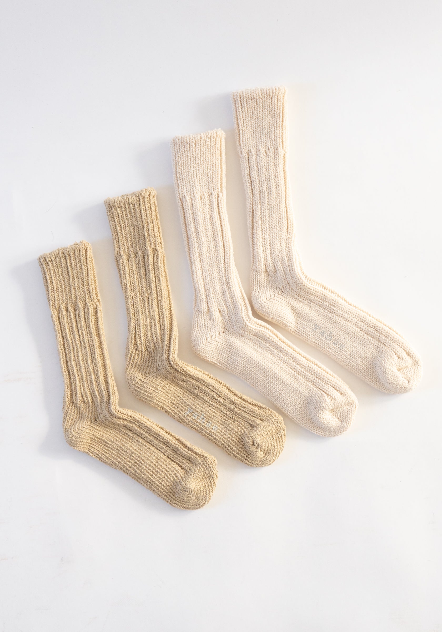 Japanese Organic Cotton Low Gauge Socks in Natural