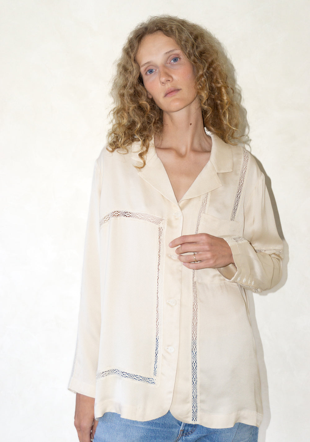 Cordera Viscose Shirt with Lace Shell