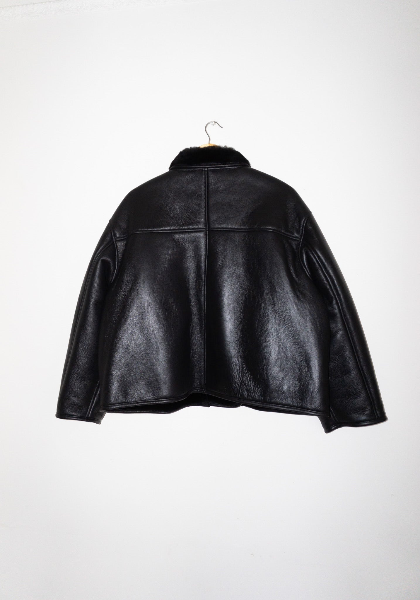 Cawley Leather Flying Jacket in Black