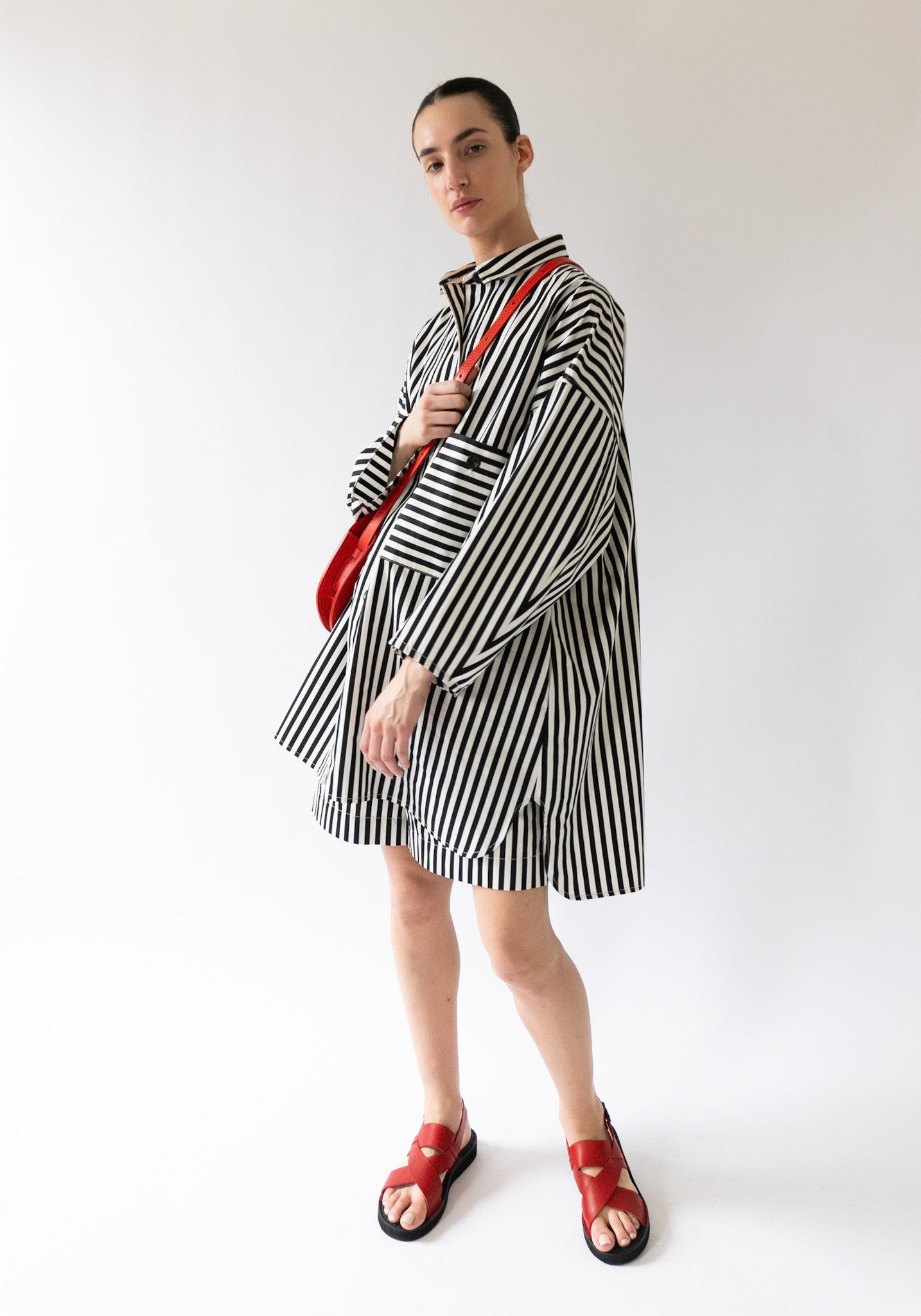 Striped Smock Shirt Dress