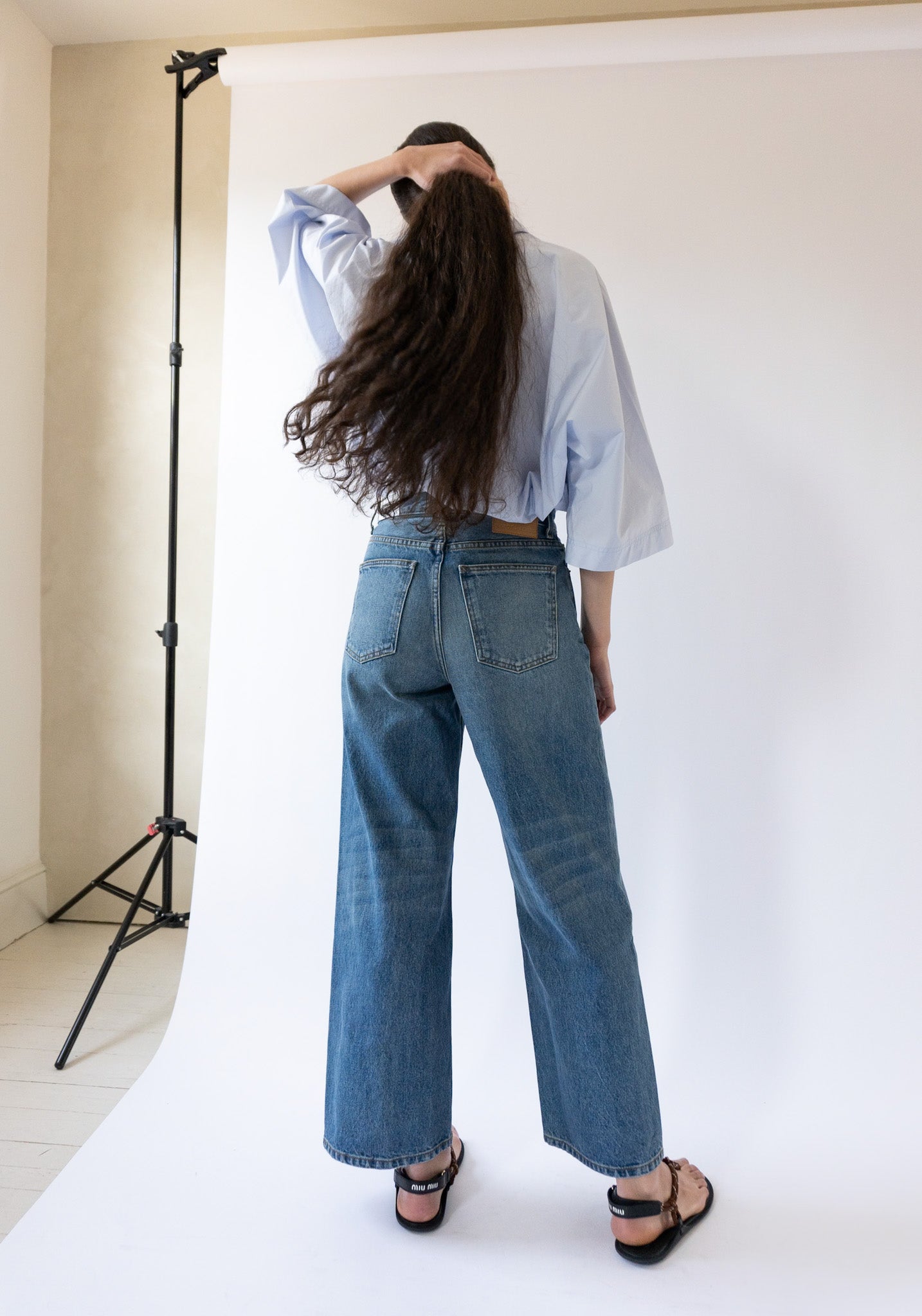 B Sides Elissa High Wide Jean in Vista Blue