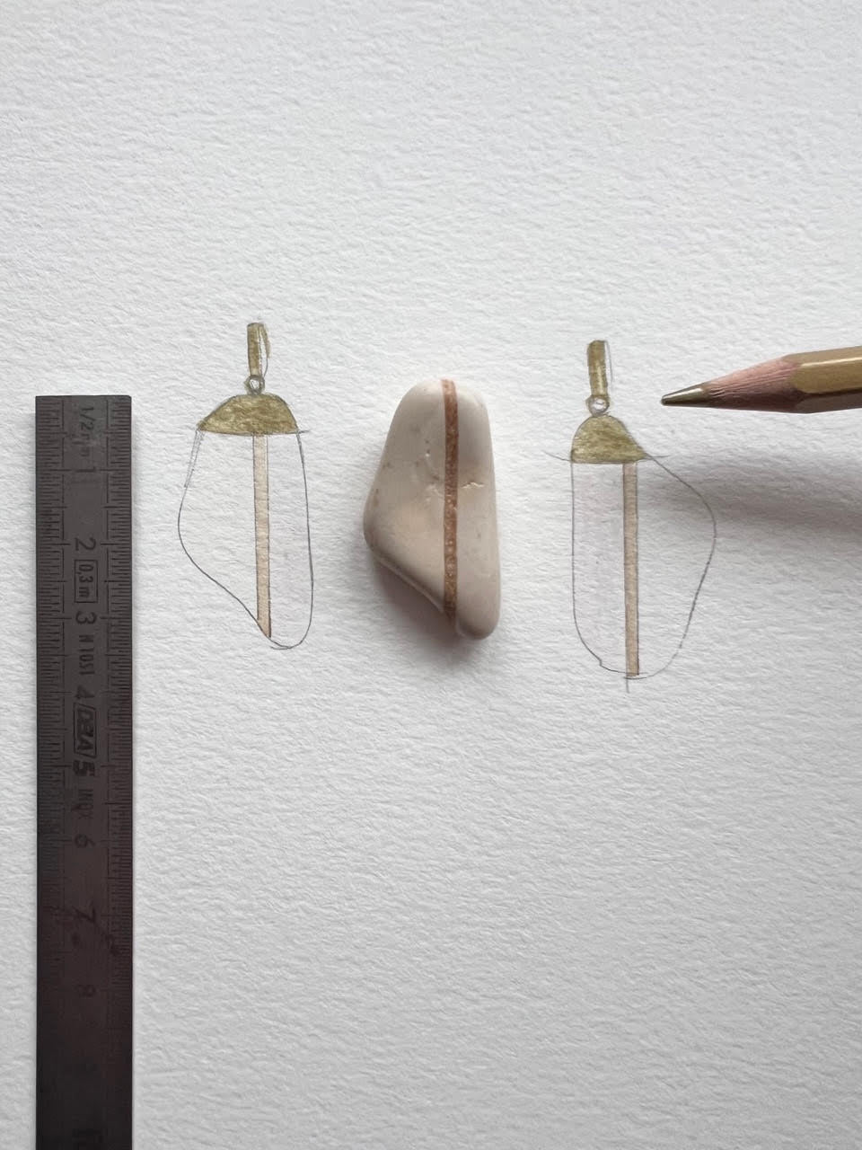 Stripe Bespoke Stone Pendant Necklace