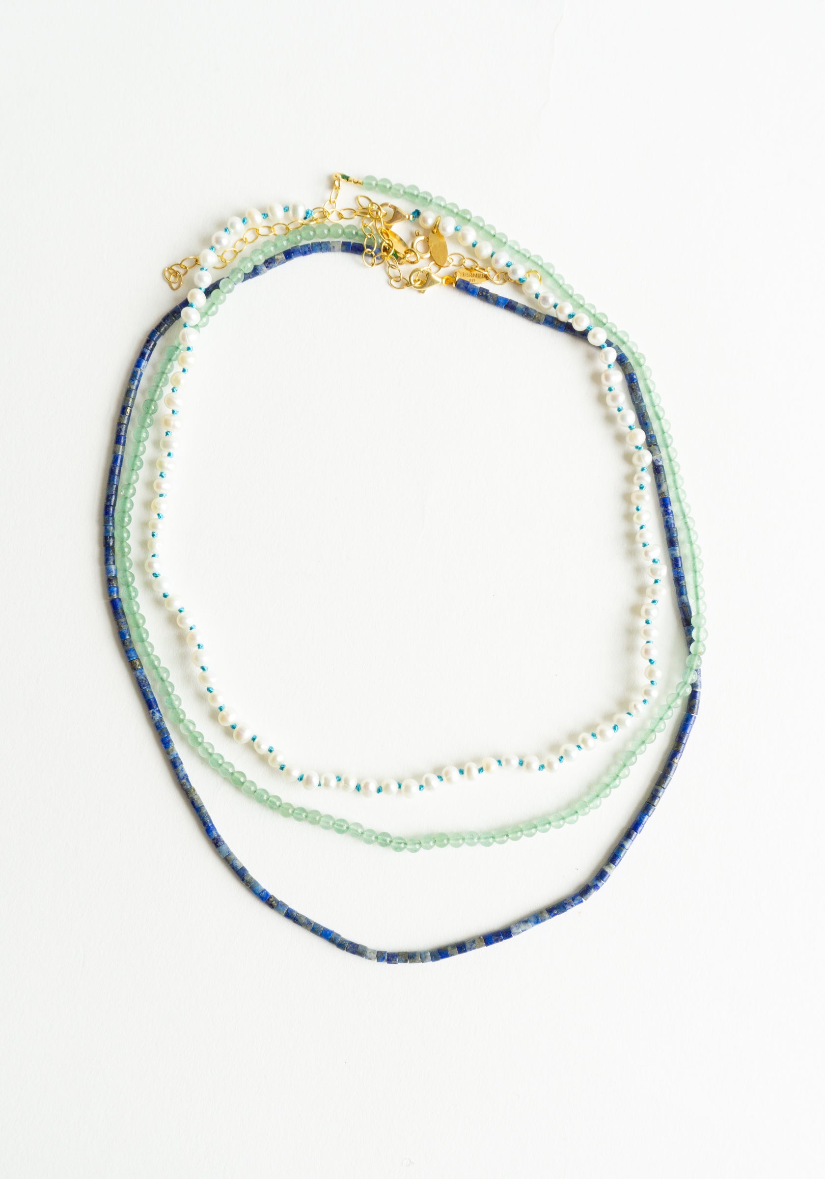 Hermina Athens Wizard of Pearls Knotted Necklace in Turquoise
