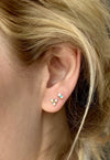 WWAKE TWO STEP DIAMOND AND OPAL EARRING